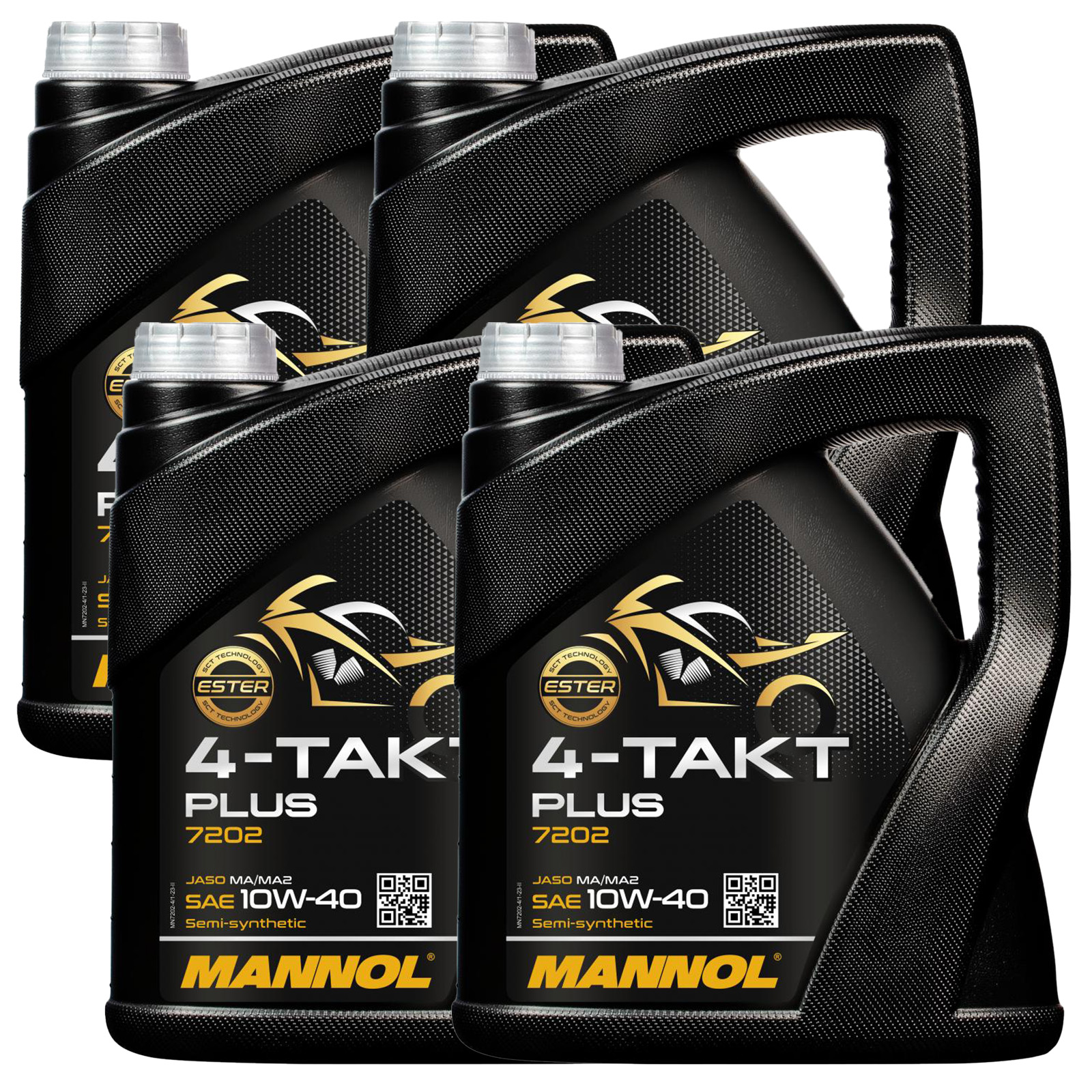 4x 4L Mannol Motor&ouml;l Motorrad&ouml;l 4-Takt Teilsynthetisch 10W-40 API SL JASO MA2