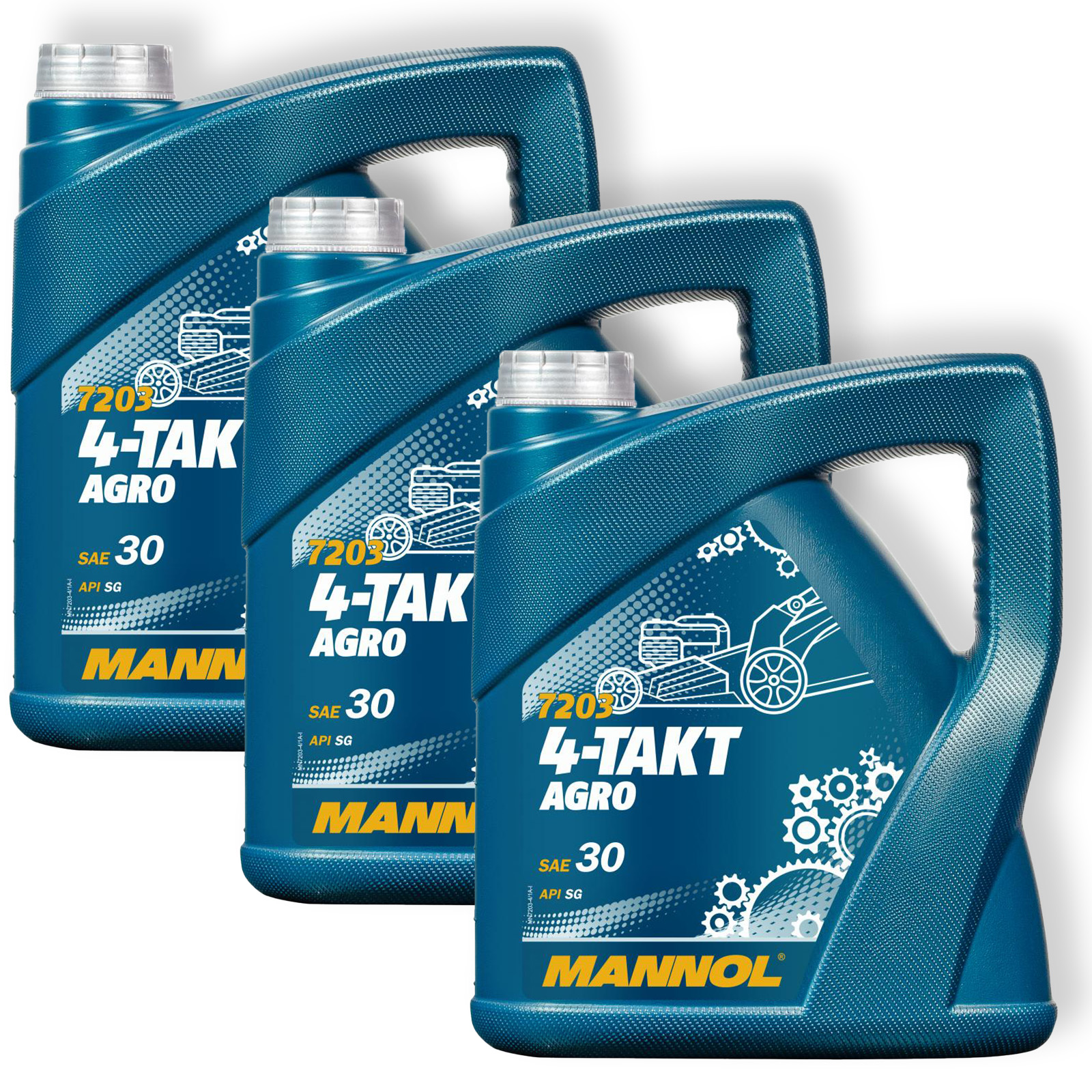 3x 4L MANNOL 4-Takt Agro Motoröl Motorenöl Gartengeräte SAE 30...