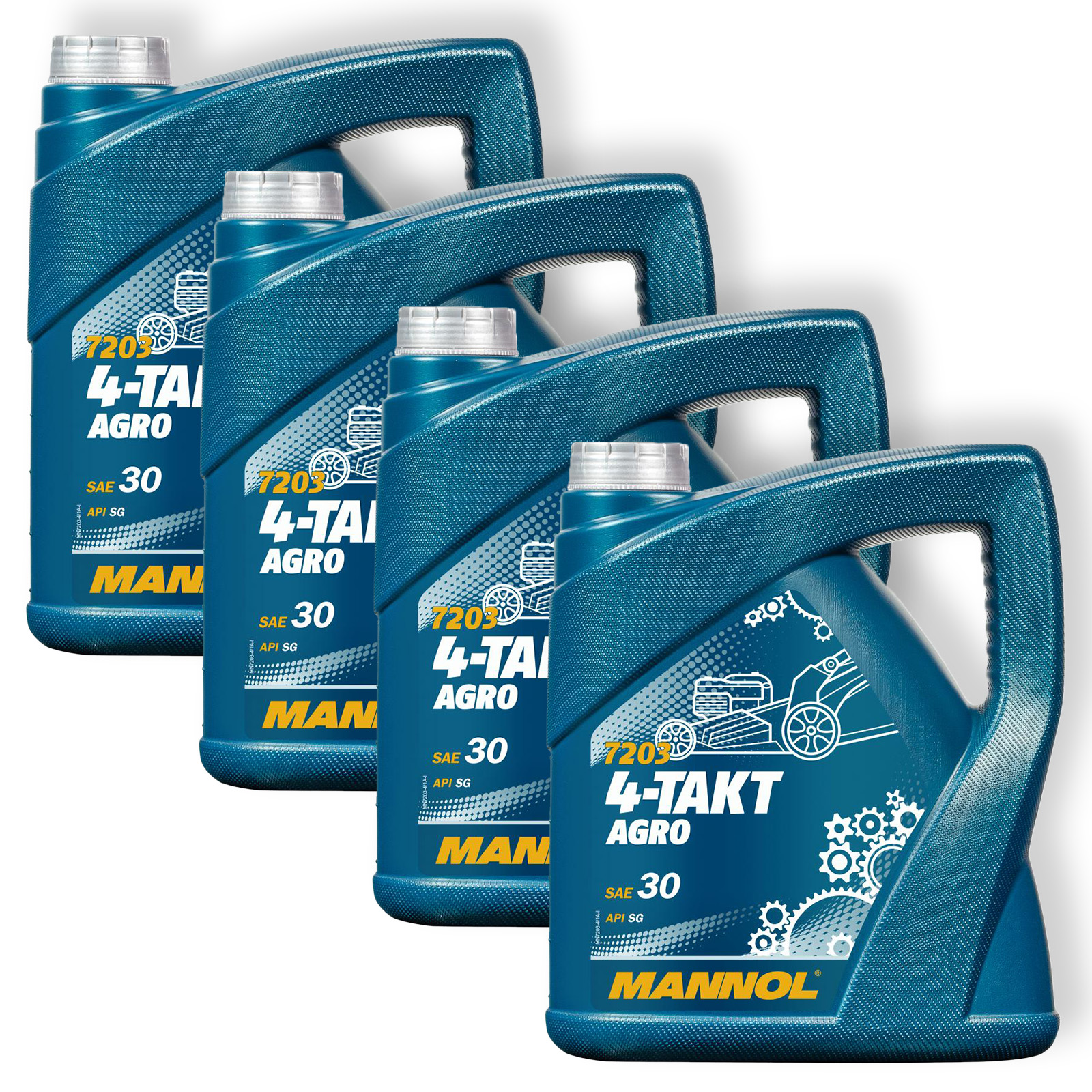 4x 4L MANNOL 4-Takt Agro Motoröl Motorenöl Gartengeräte SAE 30...