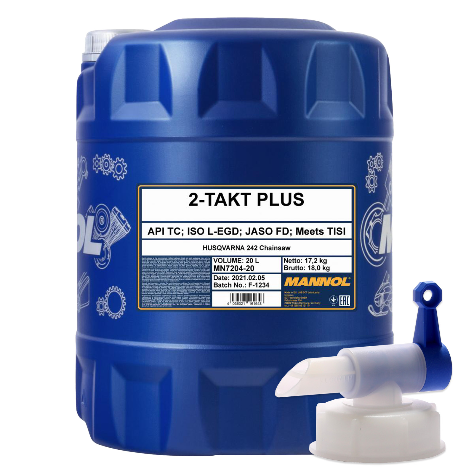 20L Mannol 2-Takt Motoröl Motorradöl API TC JASO FD Zweitaktöl...