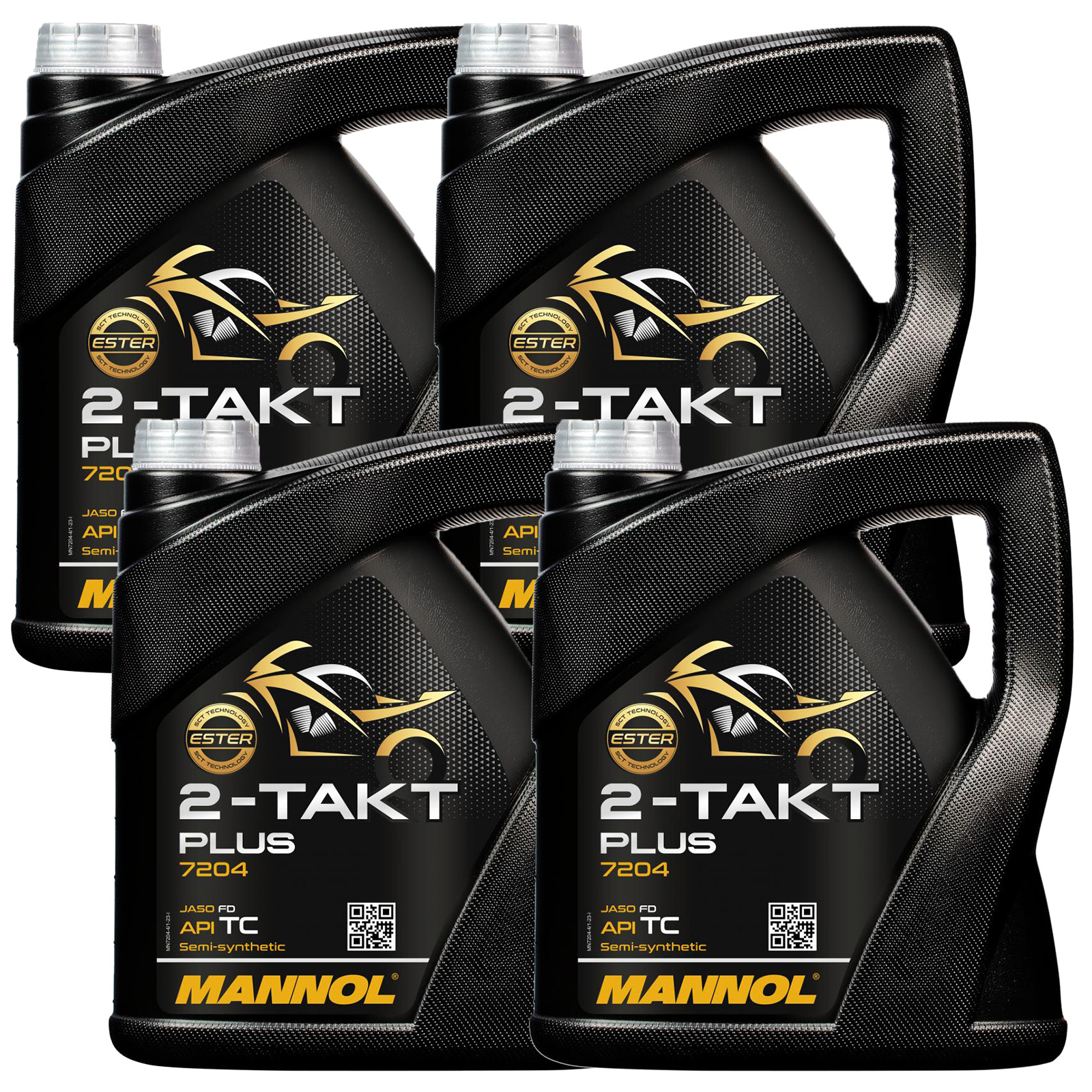 4x 4L Mannol 2-Takt Motoröl Motorradöl API TC JASO FD Zweitaktöl Teilsynthetisch