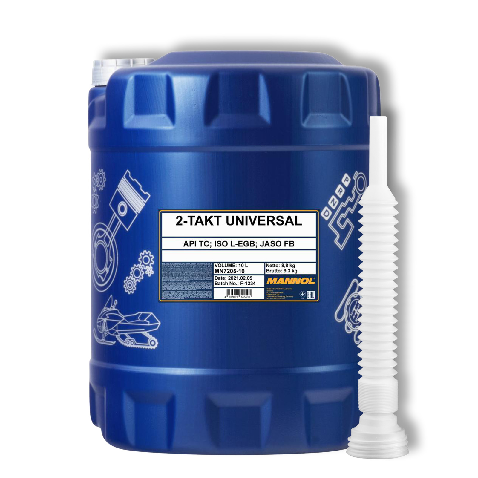 10L Mannol 2-Takt Universal Öl Motoröl Motorrad API TC JASO FB + Sc...