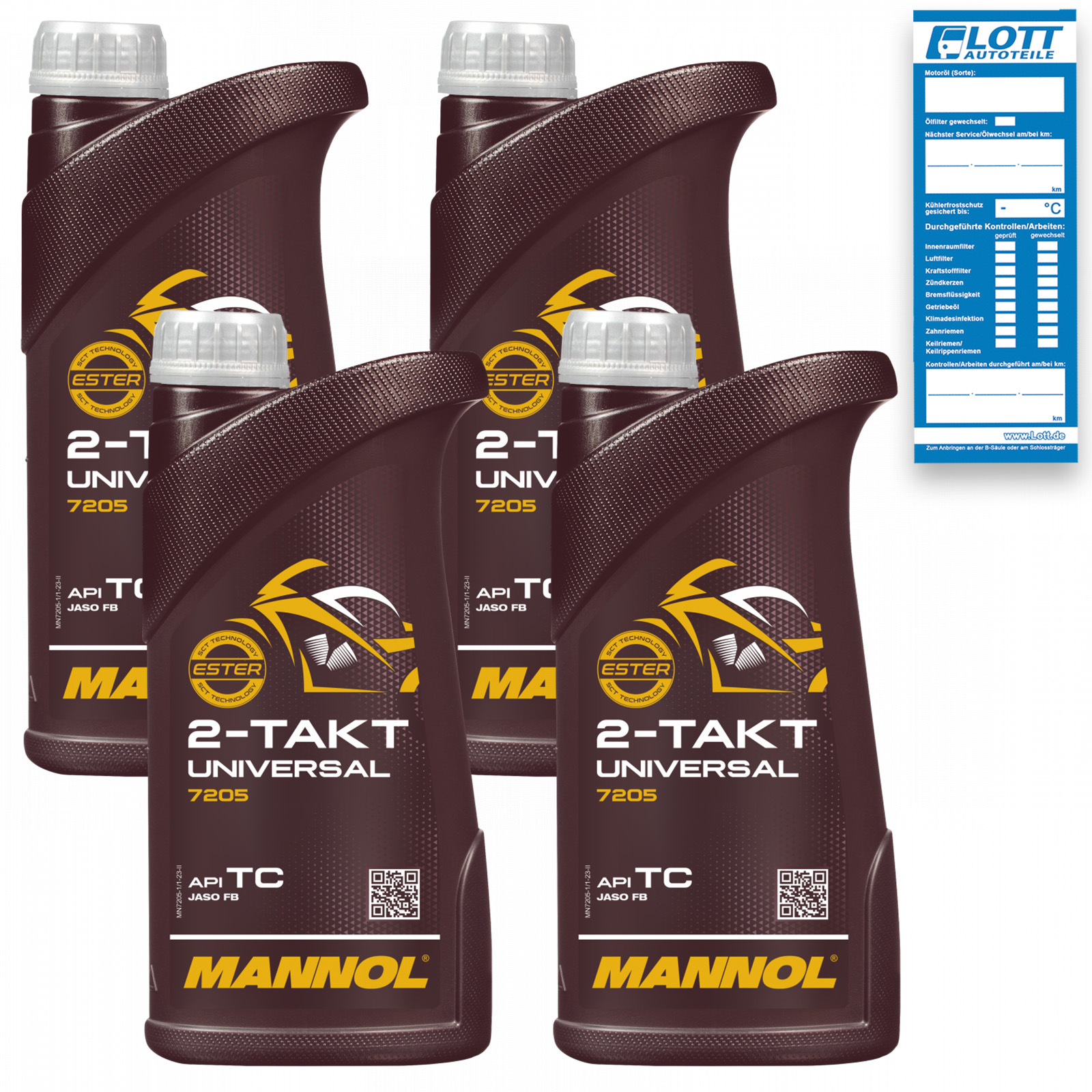 4x 1L MANNOL UNIVERSAL 2-Takt Motoröl hochwertiges Öl Mineralölbasis