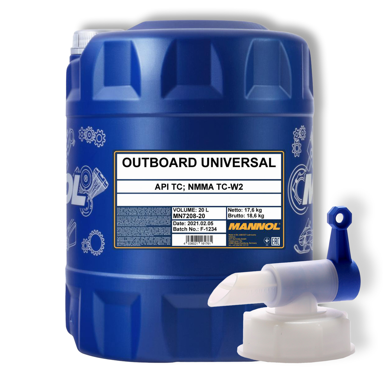 20L MANNOL Outboard Universal Motoröl 2-Takt API TC NMMA TC-W2 + Auslauf...
