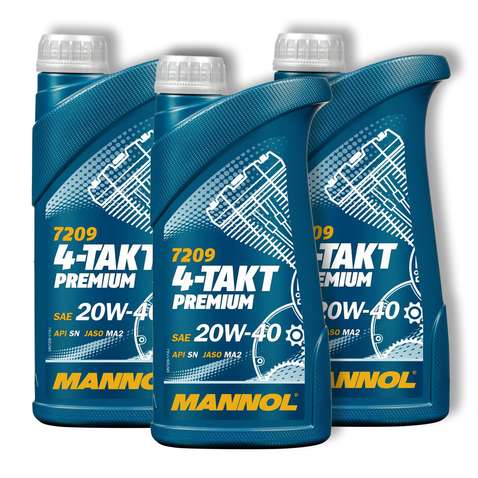 3x 1L Mannol 4-Takt Premium Motorradöl Motoröl API SN JASO MA2 Motorrad