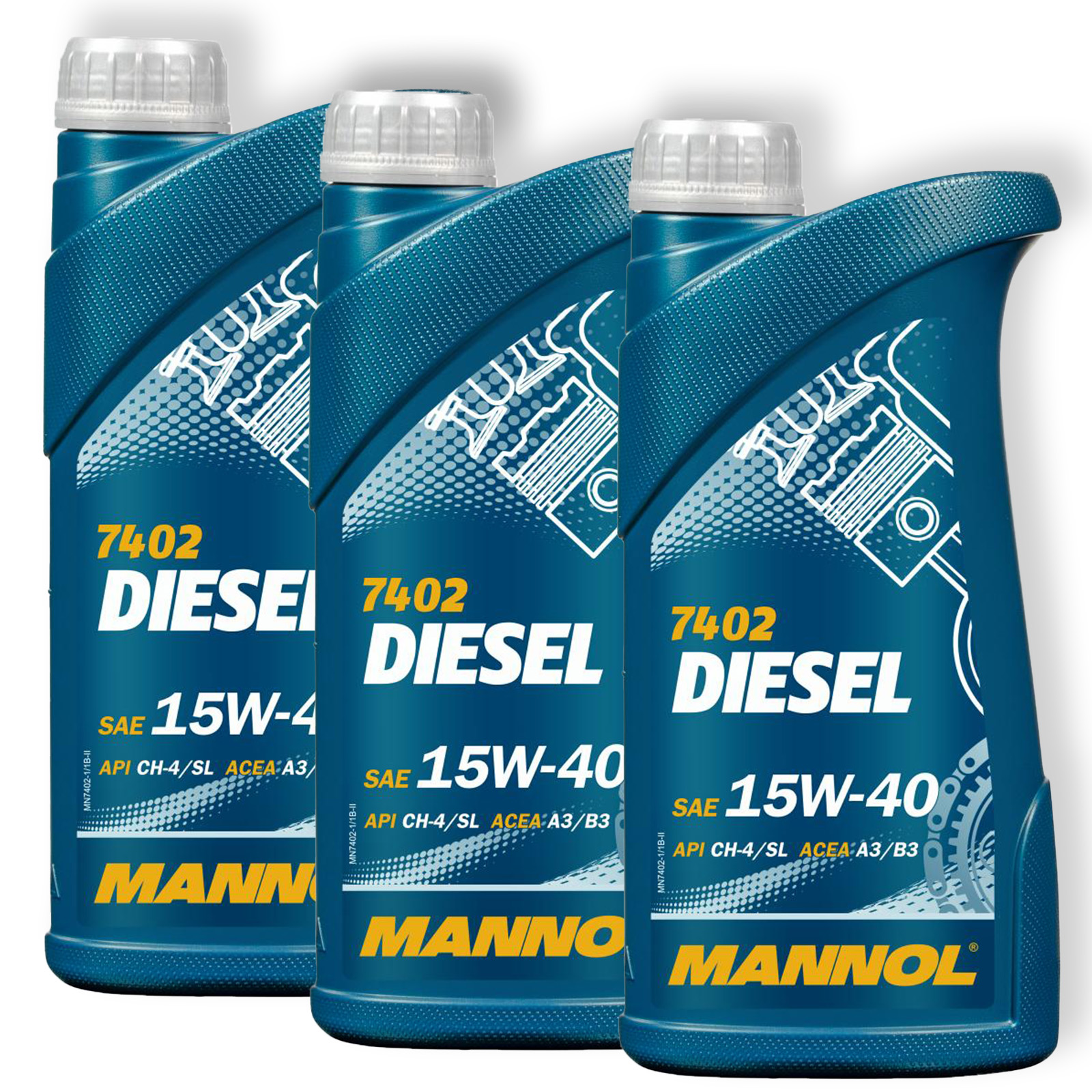 3x 1L Mannol Diesel 15W-40 Universal Motorenöl API CF/SL Motoröl pa...