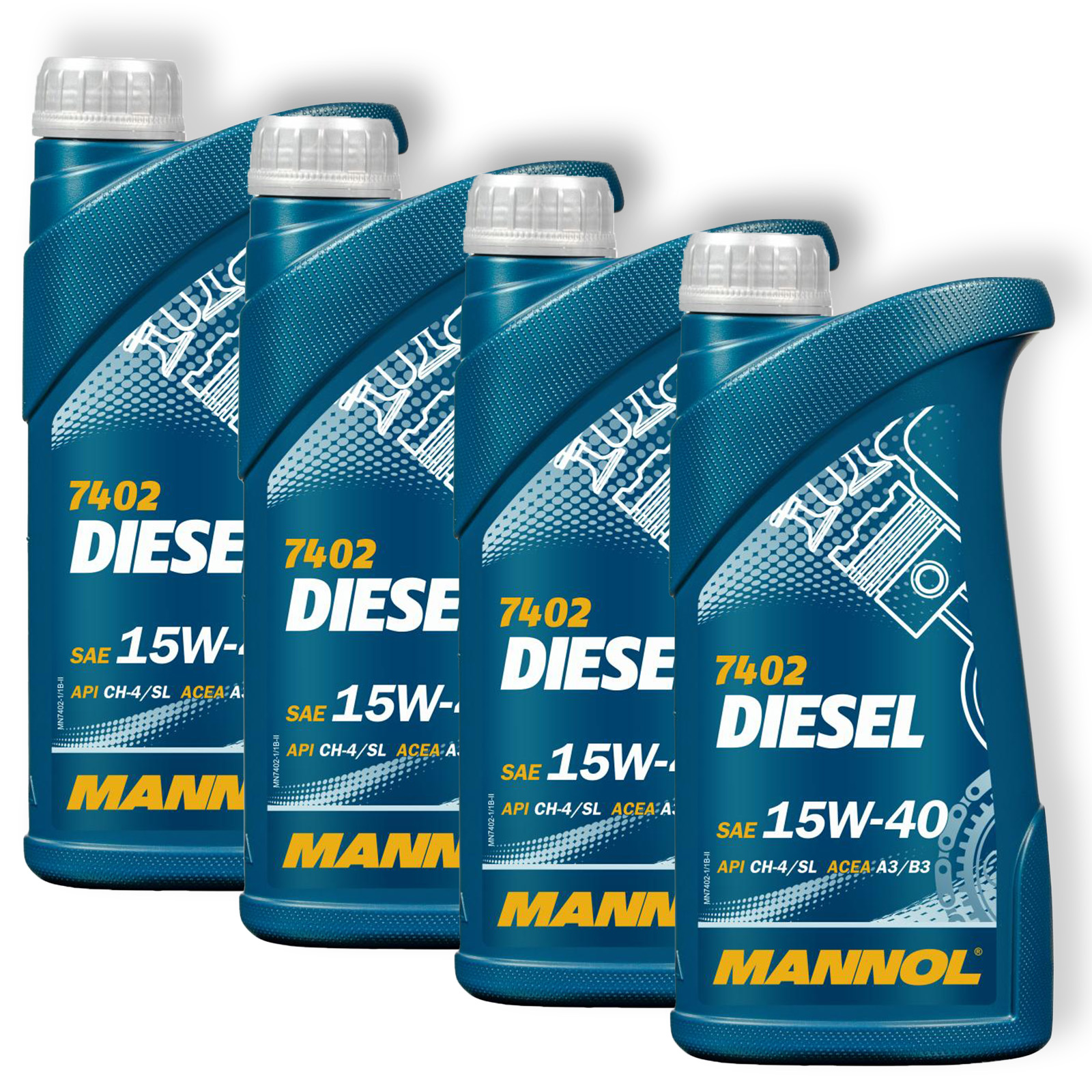 4x 1L Mannol Diesel 15W-40 Universal Motorenöl API CF/SL Motoröl pa...