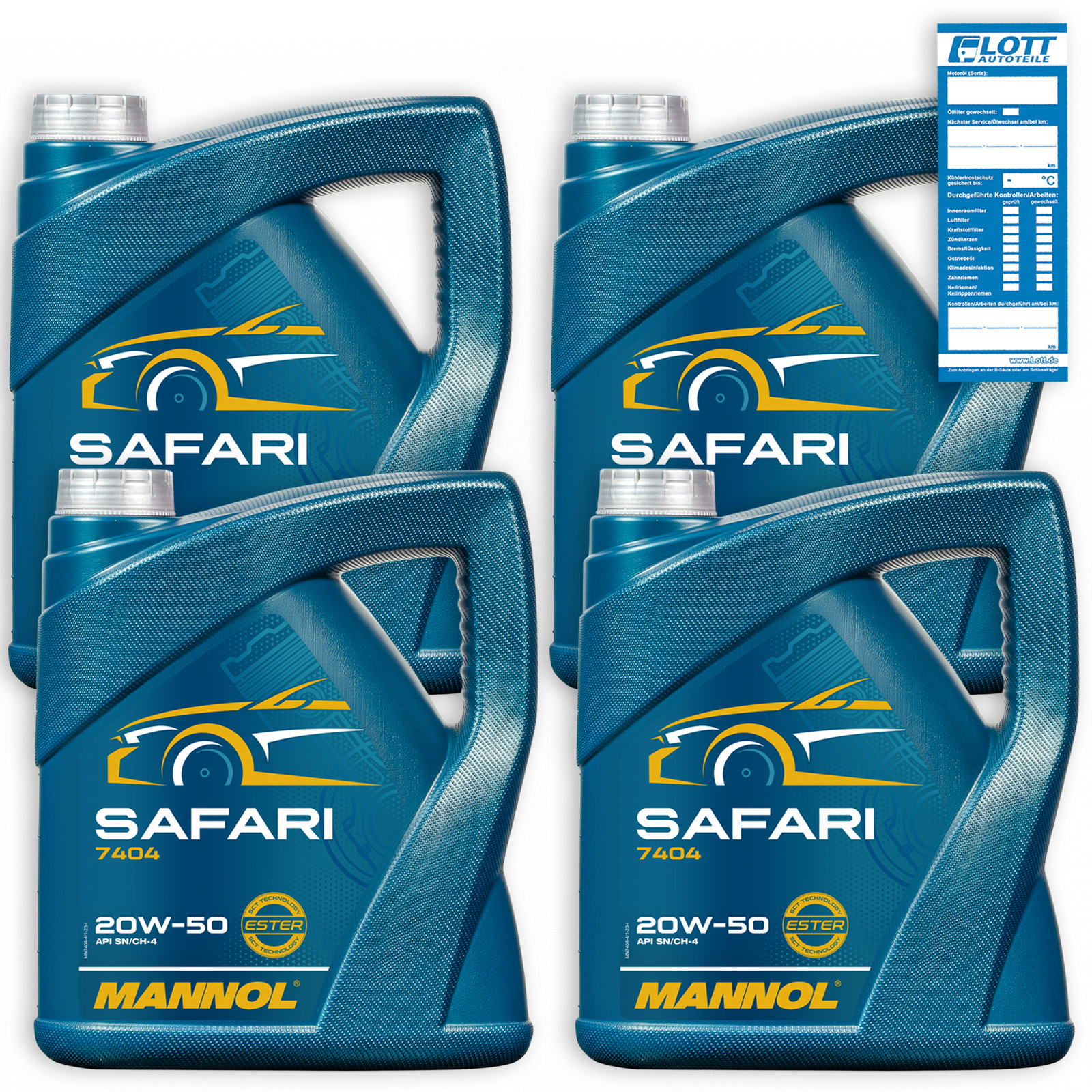 4x 4L Mannol Safari 20W-50 Motorenöl API SN/CH-4 20W50 Universal ÖL