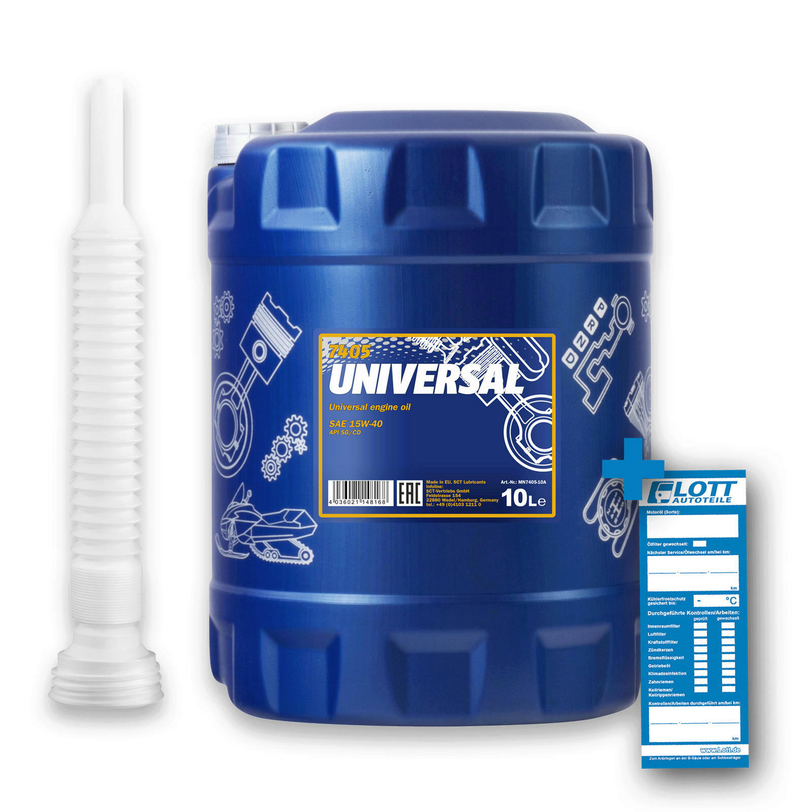 10L Mannol Motoröl Universal 15W-40 15W40 Motorenöl API SG/CD + Aus...