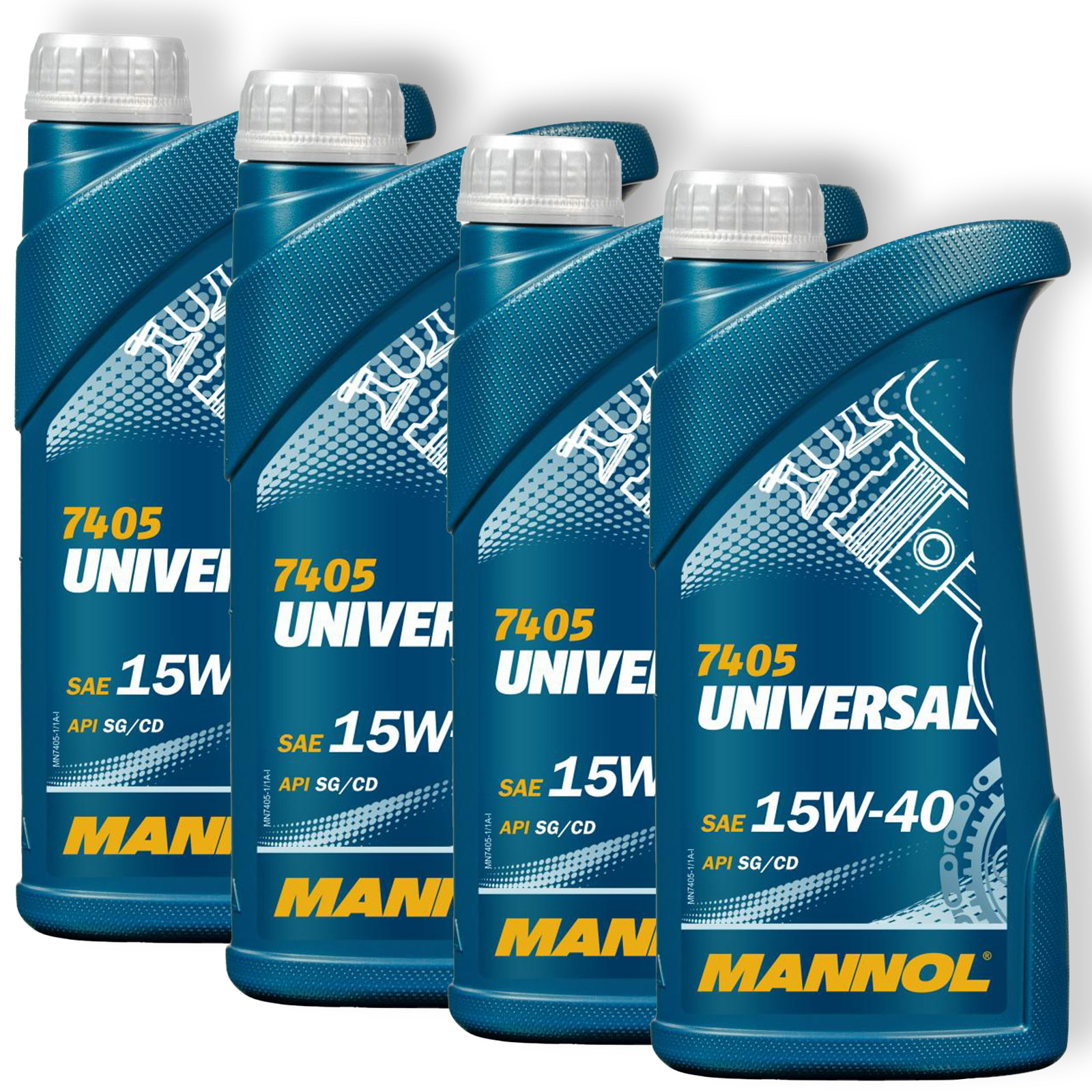 4x 1L Mannol MN7405-10 Motoröl Universal 15W-40 hochwertiges Motoren&oum...