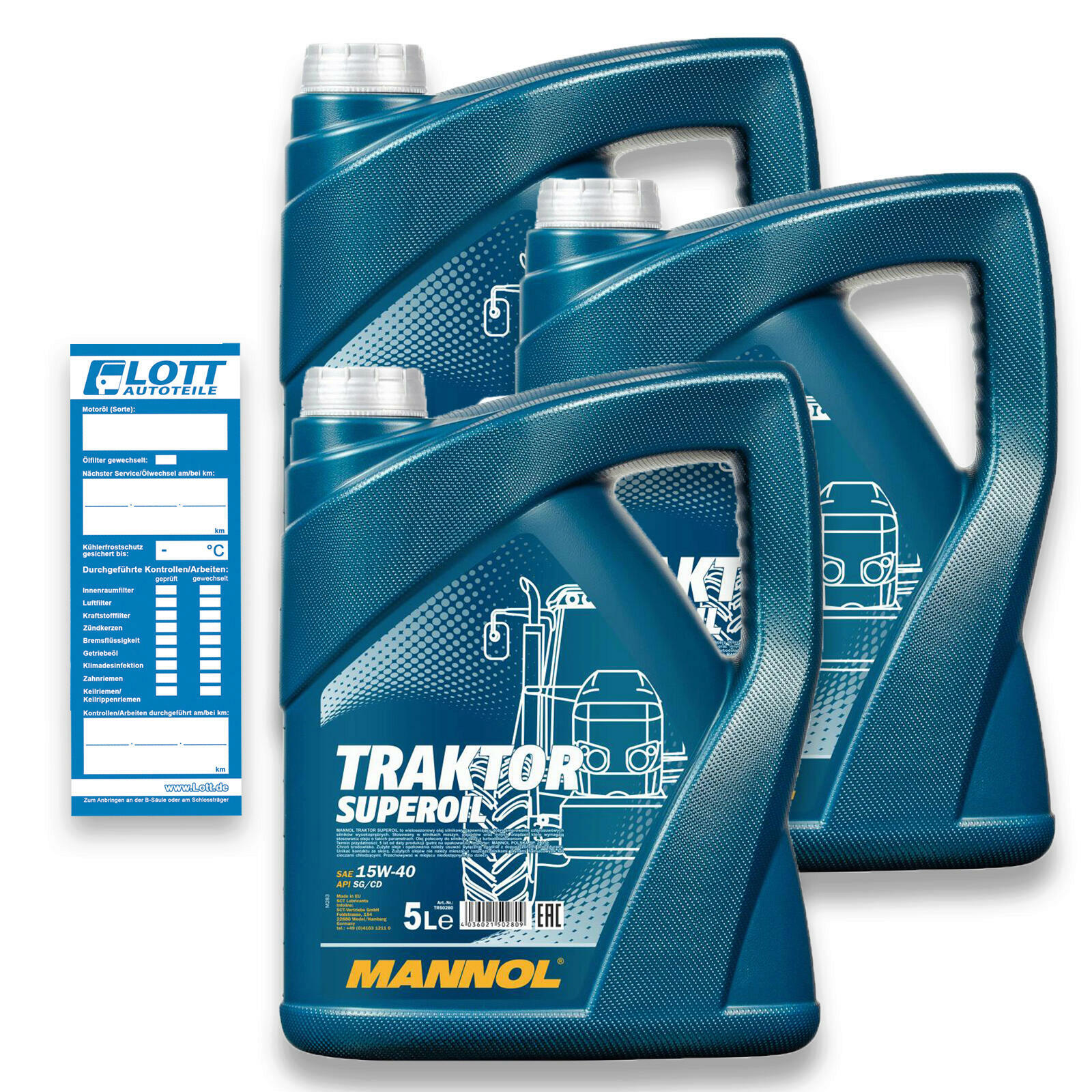 3x 5L Mannol Traktor Superoil Motorenöl 15W-40 API SG/CD ÖL 15W40 Motoröl