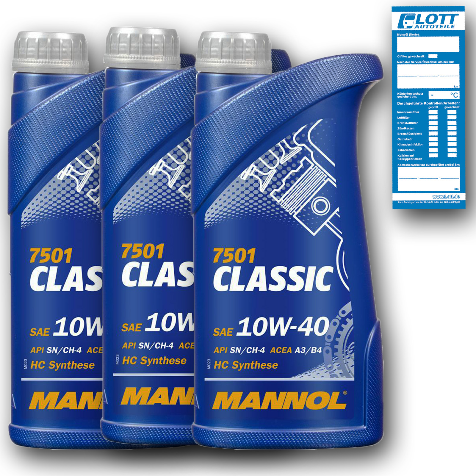 3x 1 Liter Mannol ÖL Classic 10W-40 Motorenöl VW 502.00 505.00 API ...