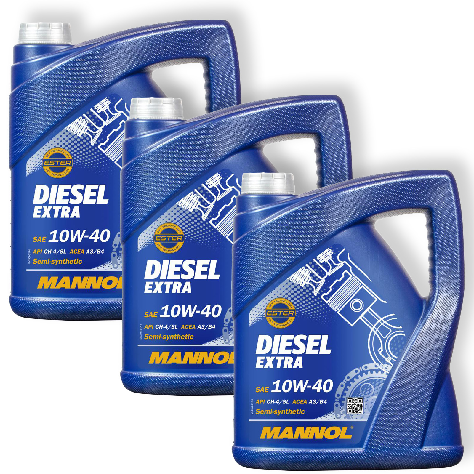 3x 5L Mannol Diesel Extra Motoröl 10W-40 passend für VW 502.00 505....