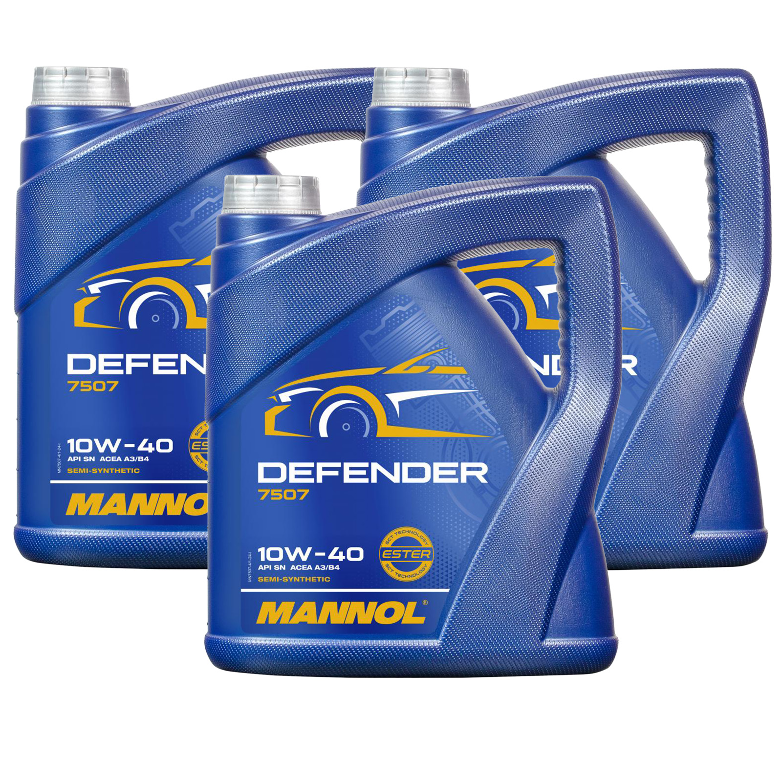 3x 4L MOTORÖL MANNOL DEFENDER 10W-40 MOTORENÖL MN7507-4 passend f&u...