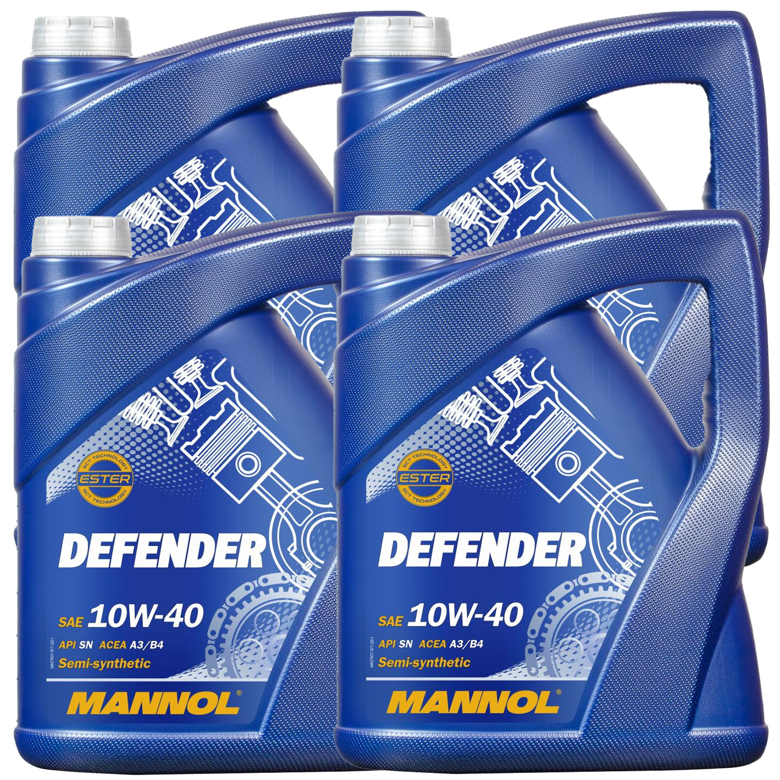4x 5L MOTORÖL MANNOL DEFENDER 10W-40 Öl passend für Pkw Kleintransporter VW Mercedes