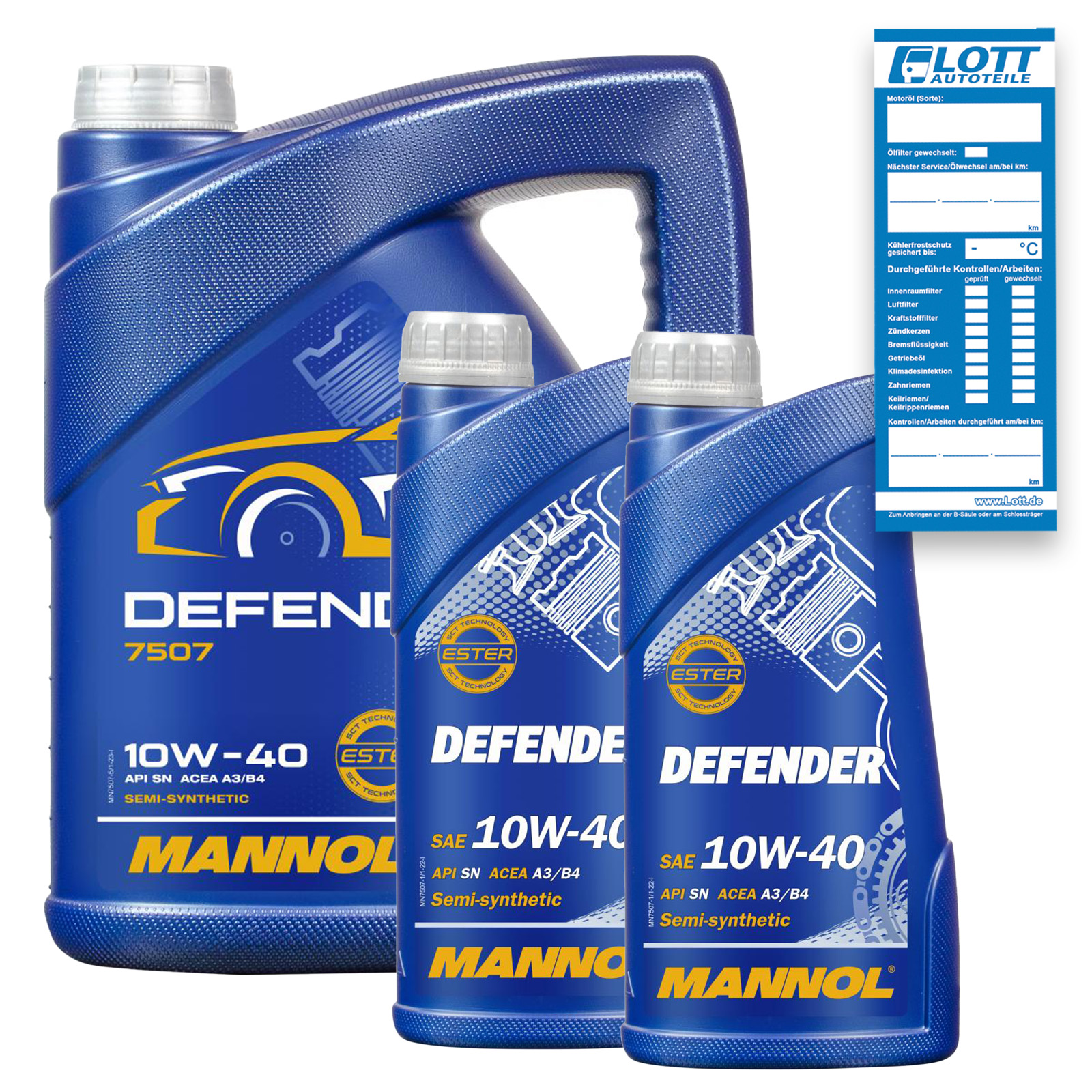 7L MOTORÖL MANNOL DEFENDER 10W-40 10W40 MOTORENÖL MN7507-5 passend ...