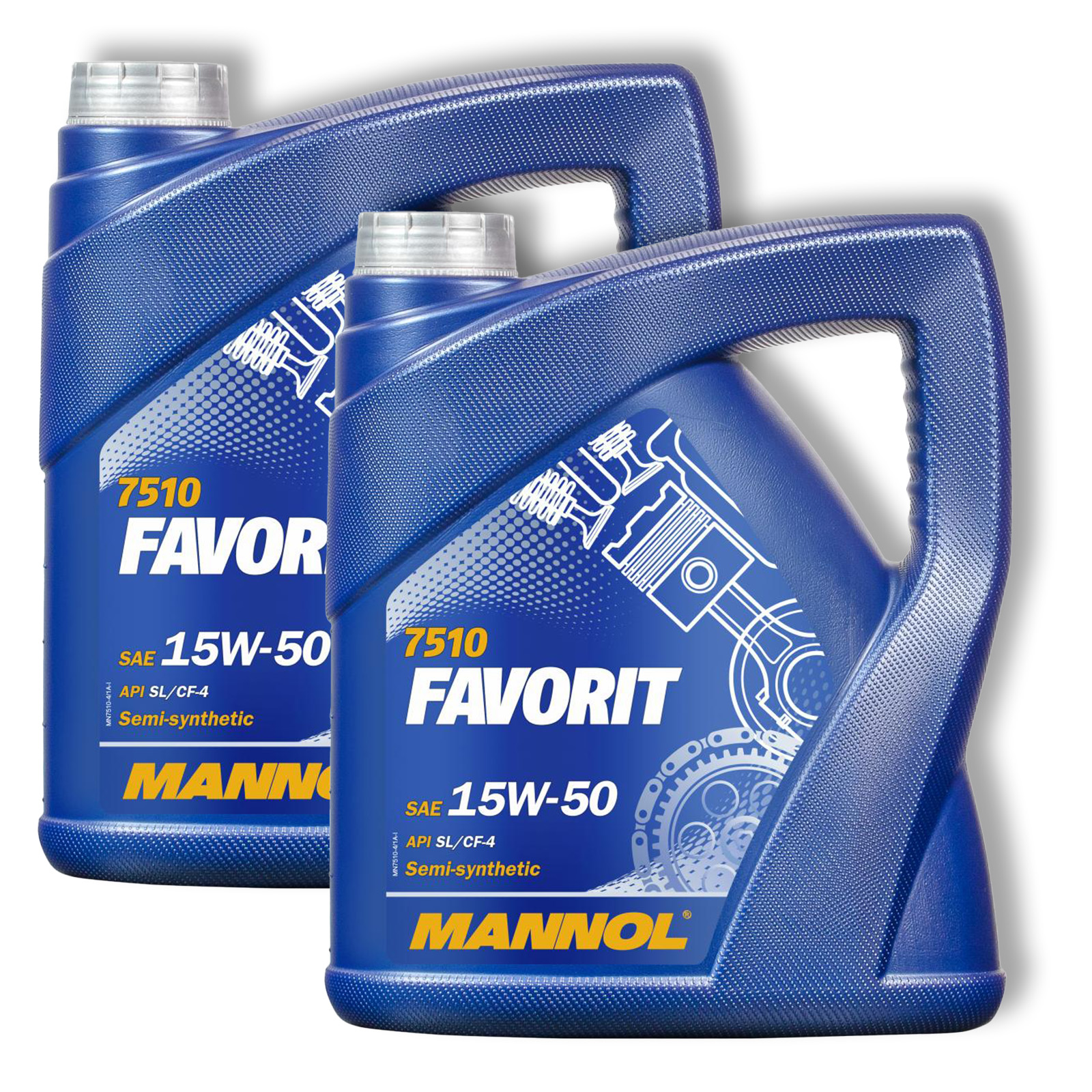 2x 4L Mannol Favorit 15W-50 Motoröl API SL/CF-4 passend für VW 501....