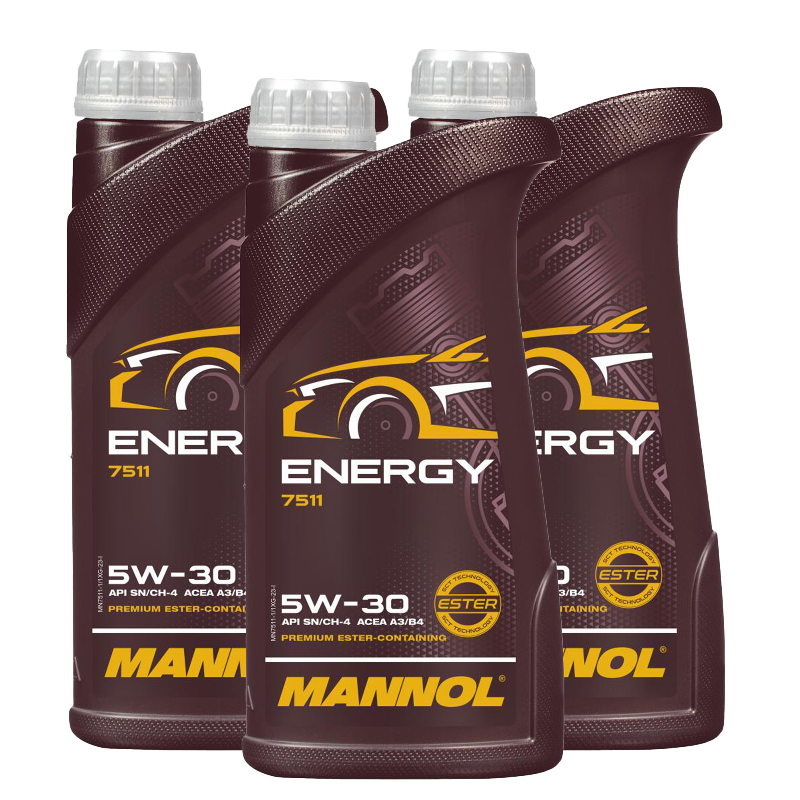 3x 1L Mannol Energy 5W-30 Motorenöl passend für VW 502.00 505.00 MB...