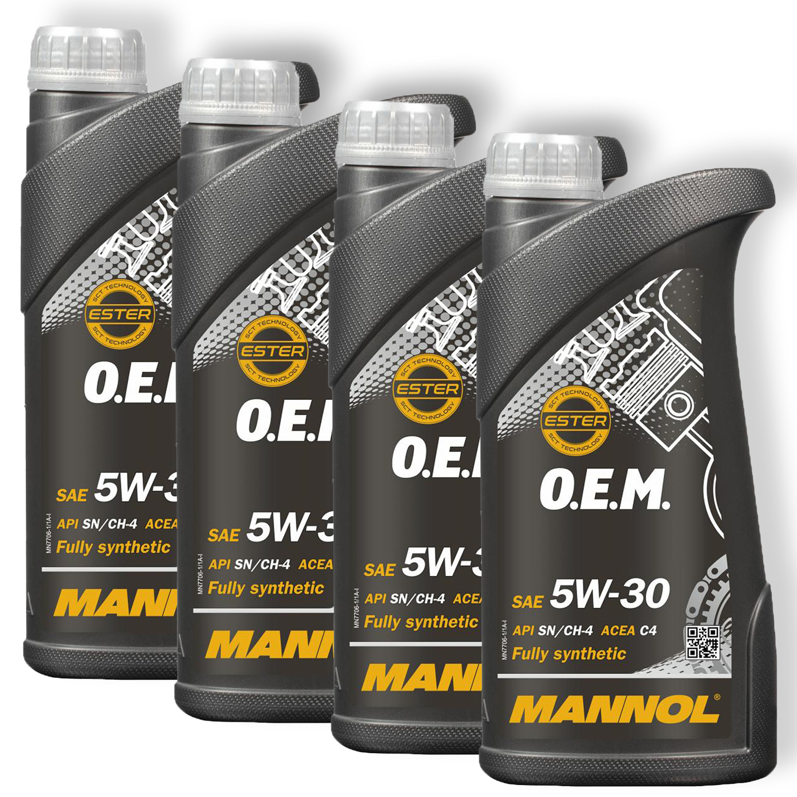 4x 1 Liter Mannol Motorenöl Motoröl MN7706-1 O.E.M. 5W-30 ÖL passend für Renault Nissan