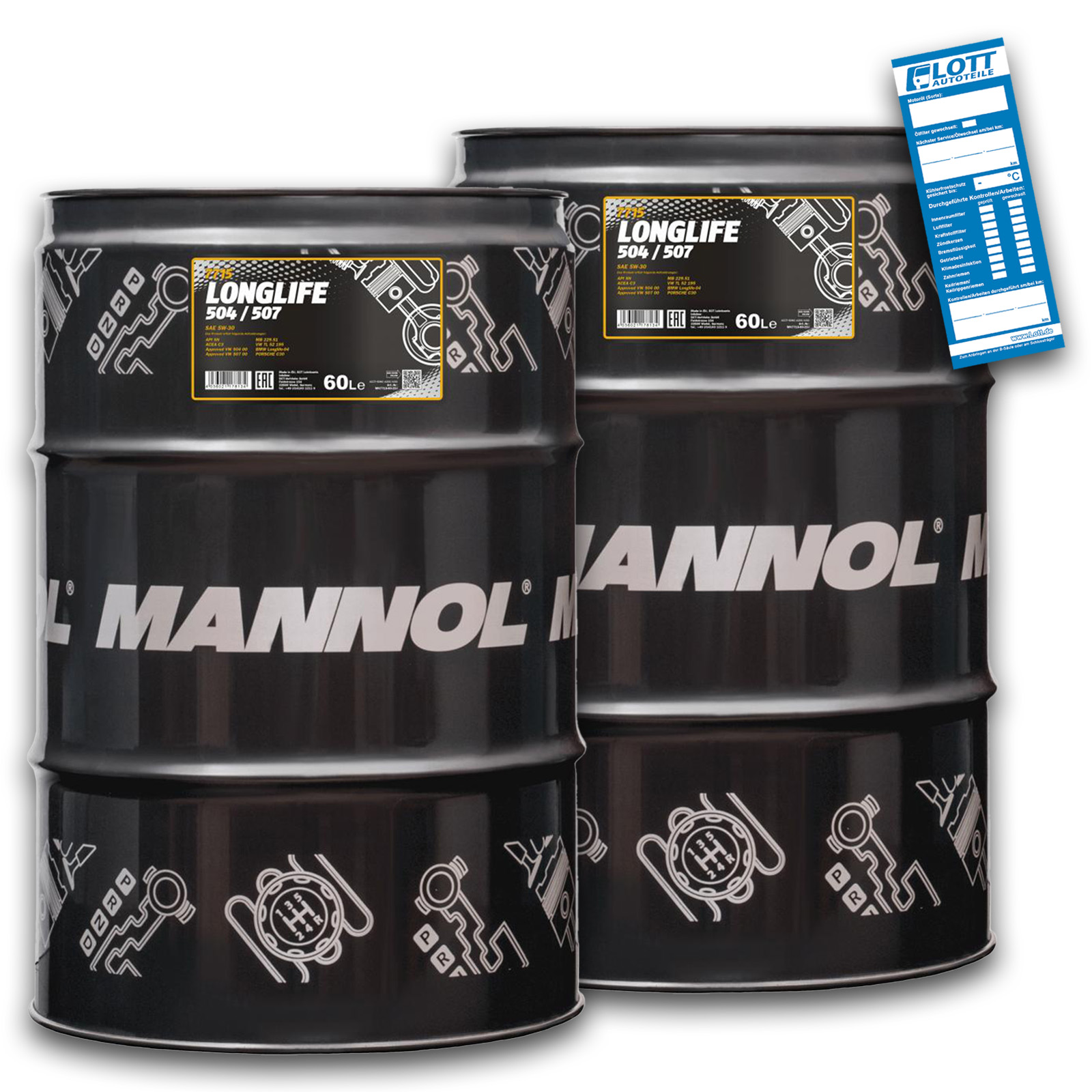 2x 60L Mannol Longlife 5W-30 Motoröl API SN VW 504.00 507.00 BMW LL-04 MB 229.51