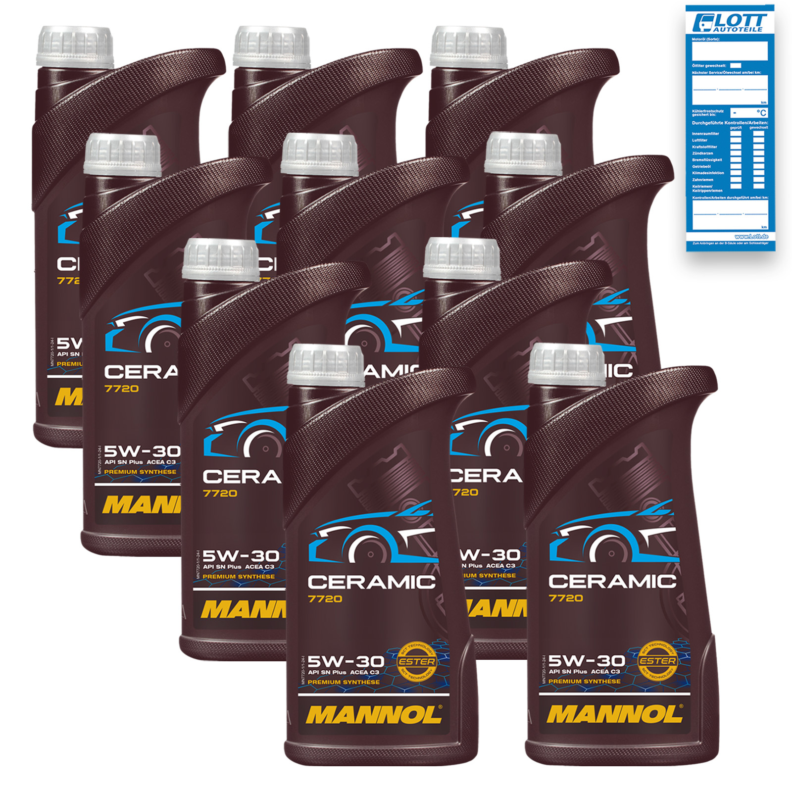 10x 1L Mannol Ceramic 5W-30 Motor&ouml;l passend f&uuml;r BMW Longlife-04 GM Dexos2 MB 229.51 229.52 229.31