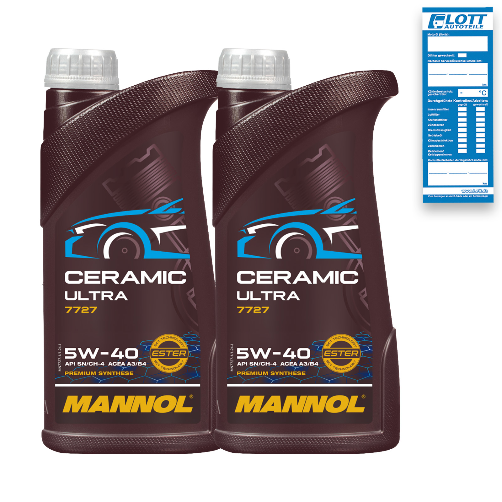 2x 1L Mannol Ceramic Ultra 5W-40 passend f&uuml;r VW 502.00 505.00 Porsche A40 MB 229.3 229.5