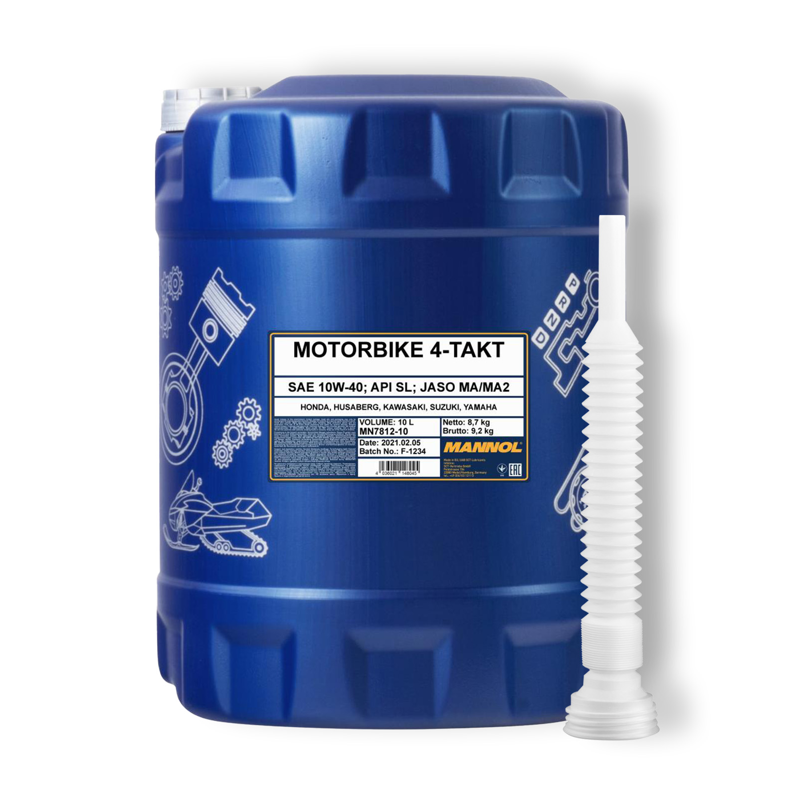 10L Mannol 4-Takt Motoröl Motorbike Motorrad Öl 10W-40 API SL JASO ...