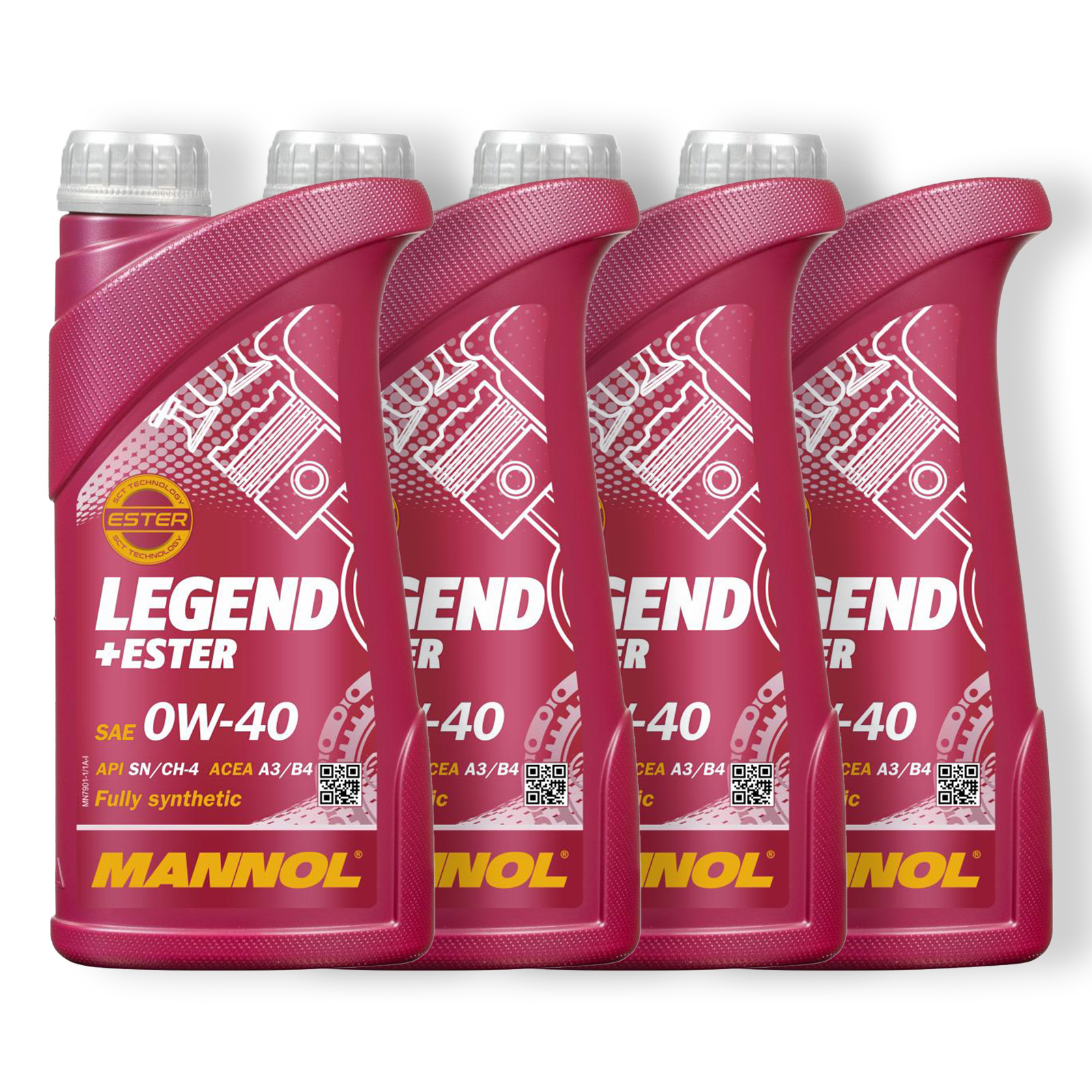 4x 1L Mannol Legend+Ester Motoröl 0W40 passend für BMW LL-04 VW 502...