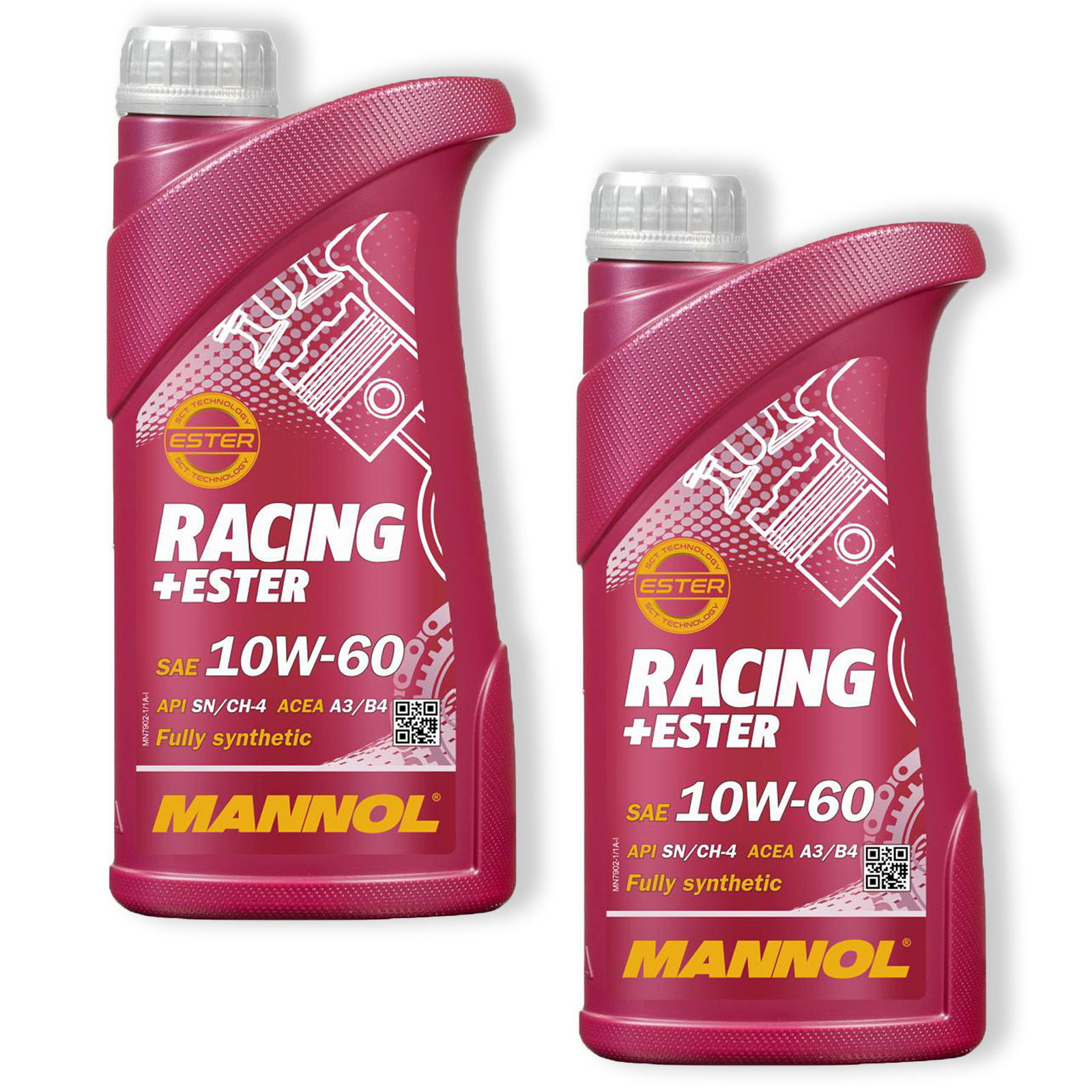 2x 1L Mannol Racing+Ester Motoröl 10W-60 ACEA A3/B4 API SN/CH-4 Motoren&...