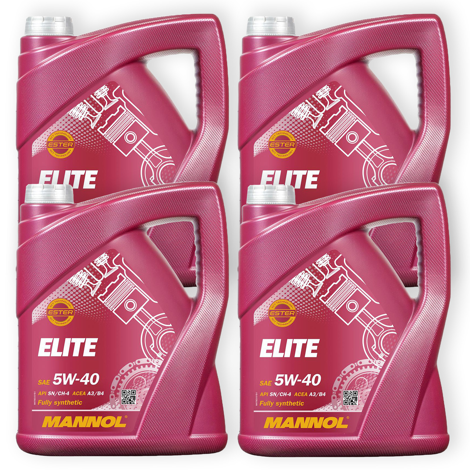 4x 5L Mannol Elite Motoröl 5W40 Motorenöl API SN/CH passend fü...