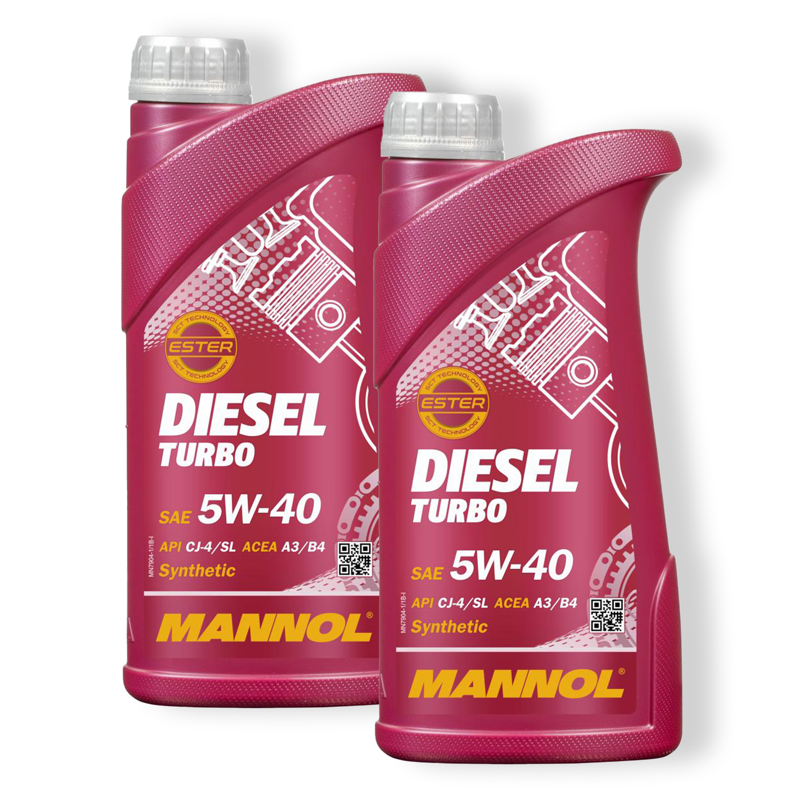 2x 1L Mannol Diesel Turbo Motoröl 5W-40 ACEA A3/B4 passend für VW 5...