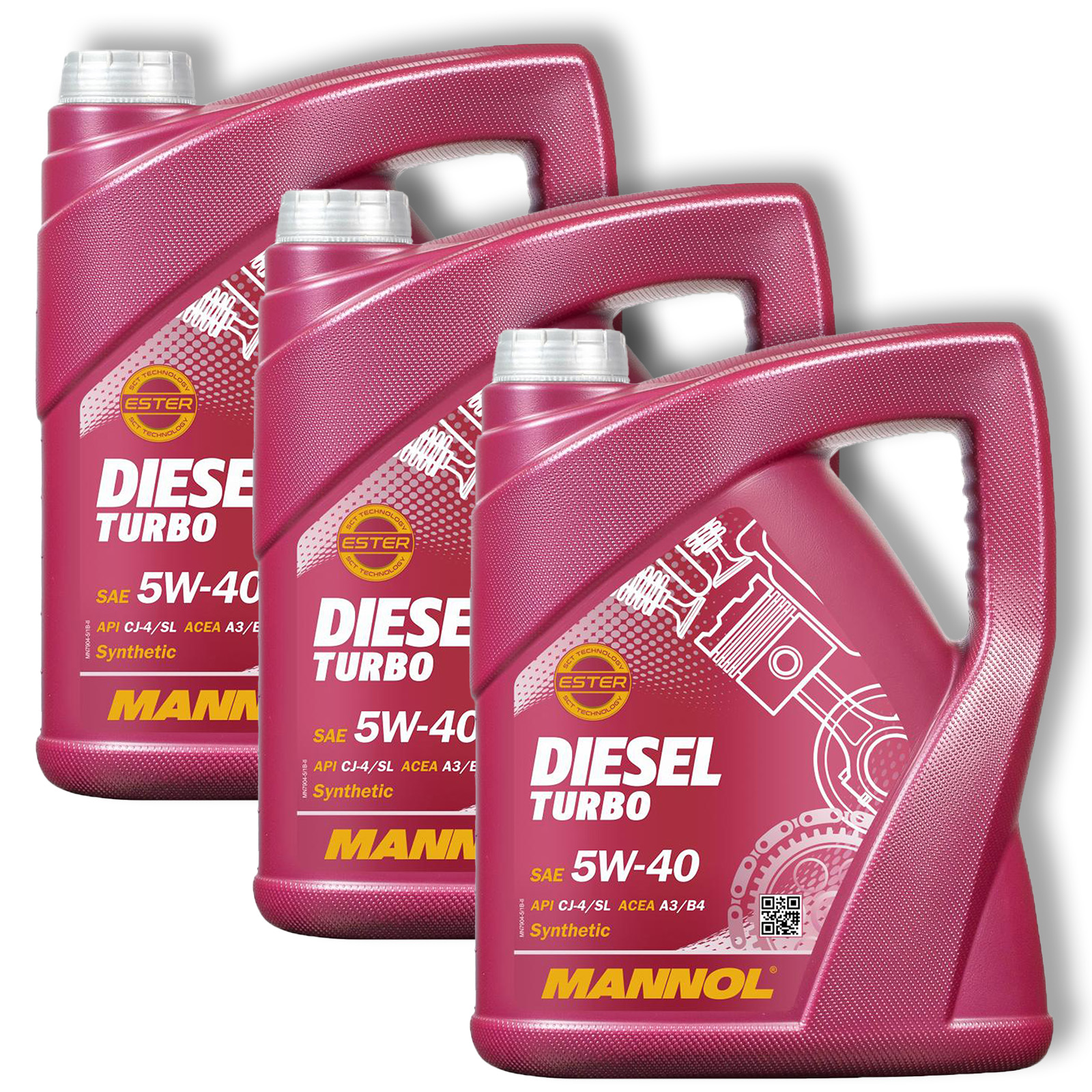 3x 5L Mannol Diesel Turbo Motoröl 5W-40 ACEA A3/B4 VW 502.00 505.00 MB 2...