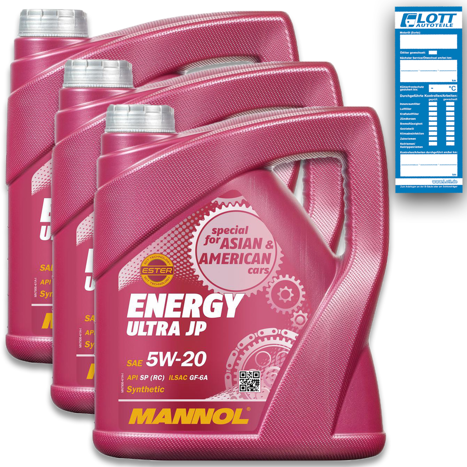 3x 4 Liter Mannol Energy Ultra JP 5W-20 Motoröl Öl passend für...