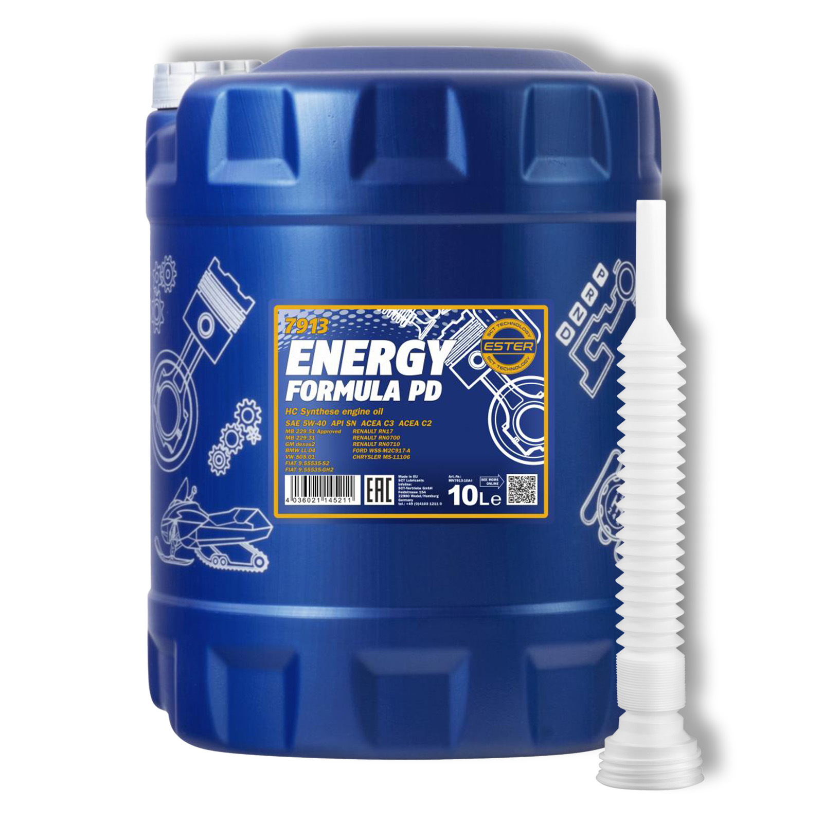 10L Mannol Energy Formula PD 5W-40 + Schlauch
