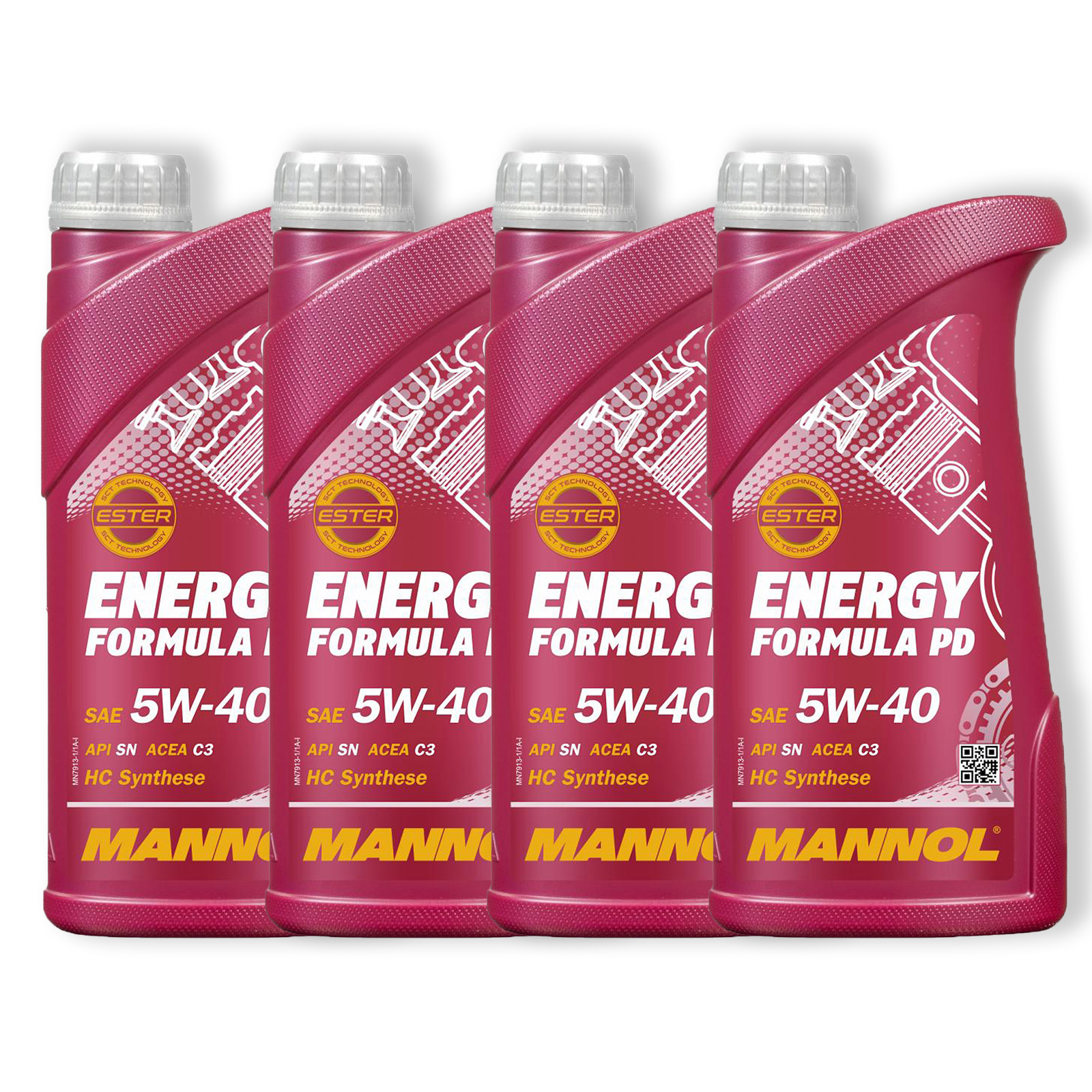 4x 1L Mannol ÖL Energy Formula PD Motoröl 5W-40 passend für VW...