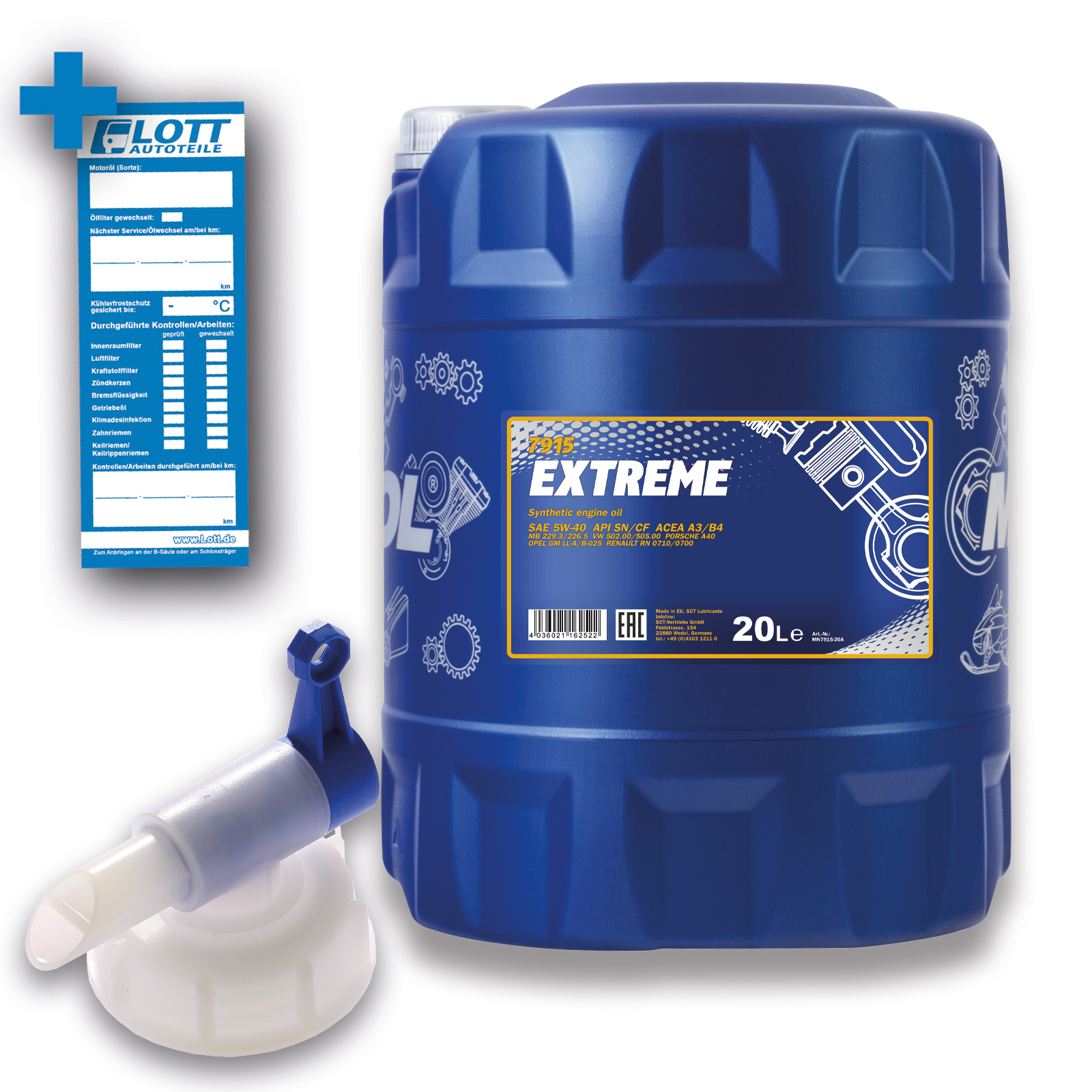 20L Mannol Motoröl Extreme 5W-40 + Auslaufhahn