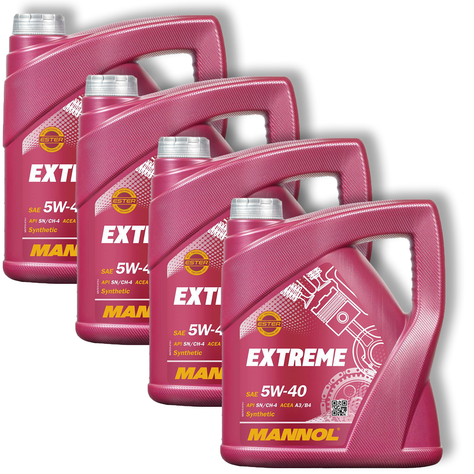 4x 4L Mannol Motoröl Extreme 5W-40 Motorenöl passend für VW 50...