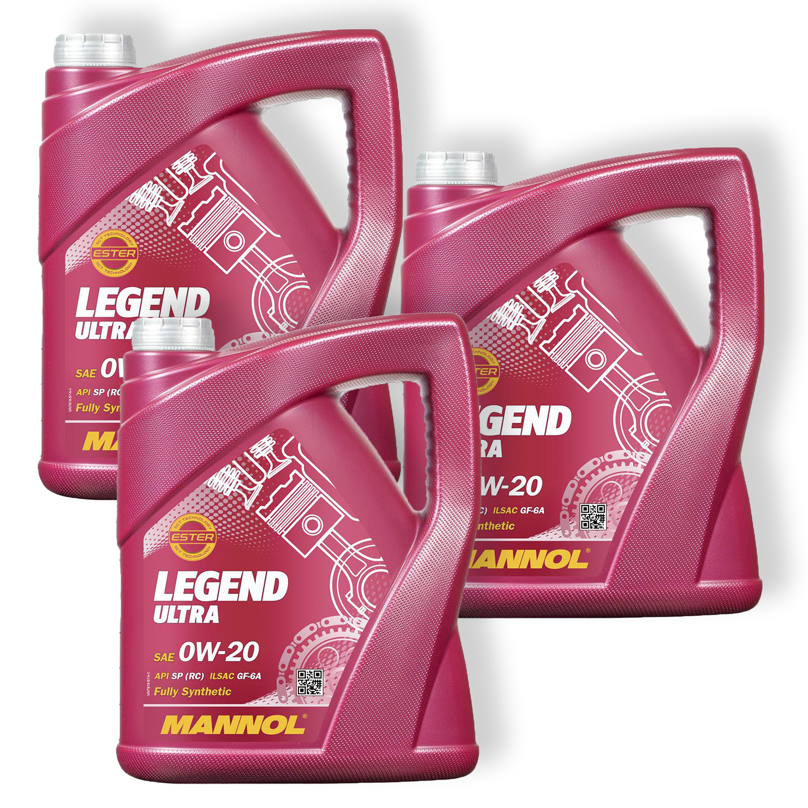 3x 5L Mannol Legend Ultra 0W-20 Motoröl API SP (RC) passend für GM ...