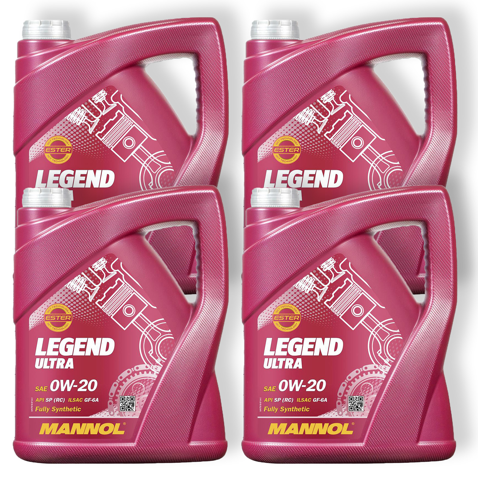 4x 5L Mannol Legend Ultra 0W-20 Motoröl API SP (RC) passend für GM ...