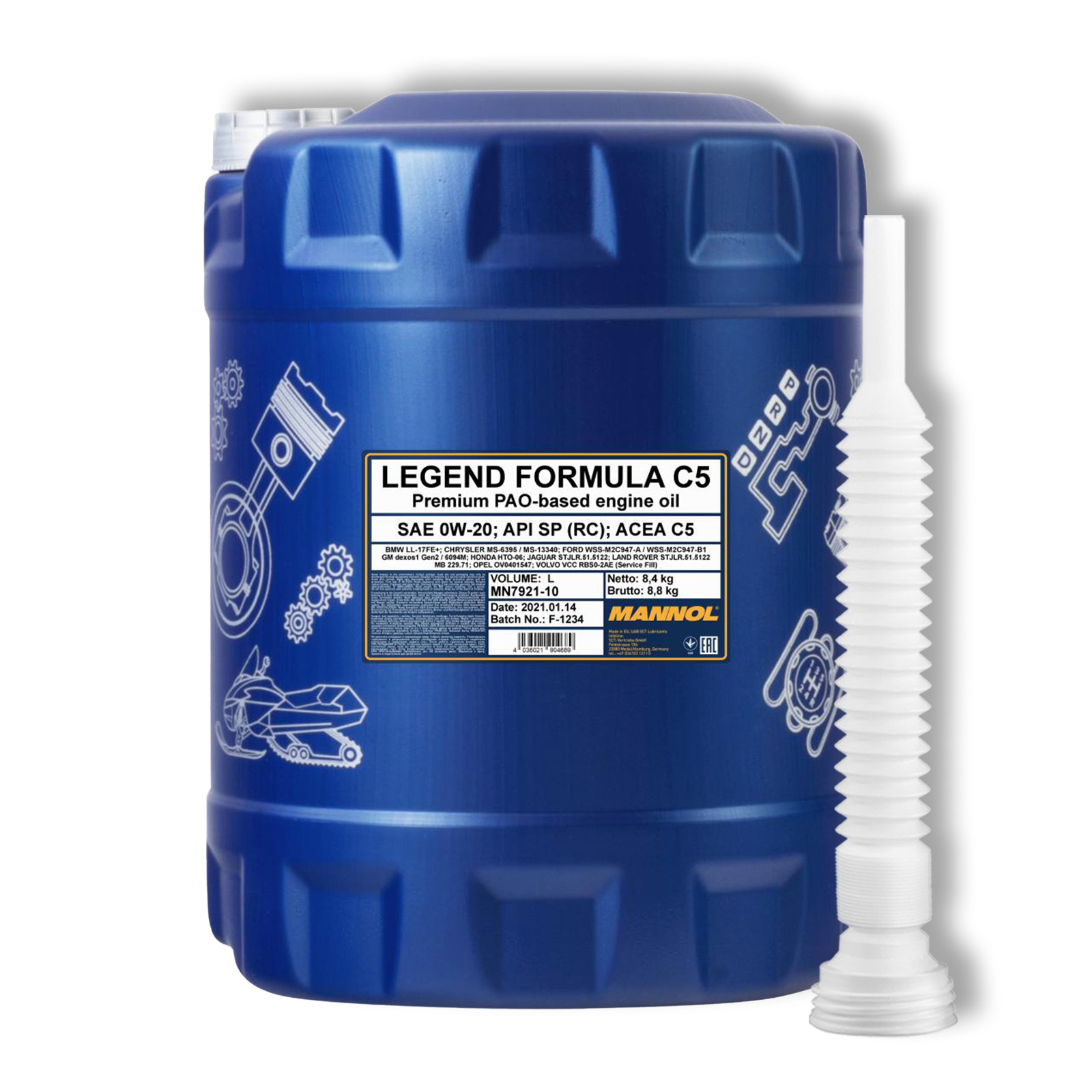 10L Mannol Legend Formula C5 Motoröl 0W-20 ACEA C5 passend für GM D...