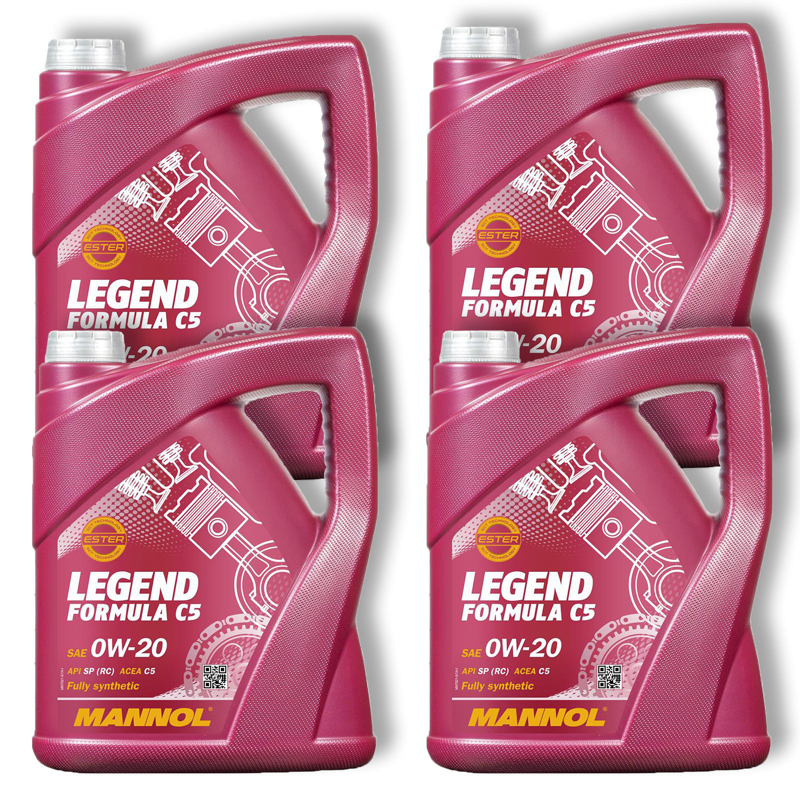 4x 5L Mannol Legend Formula C5 Motoröl 0W-20 ACEA C5 passend für MB 229.71 GM Dexos1 Gen2