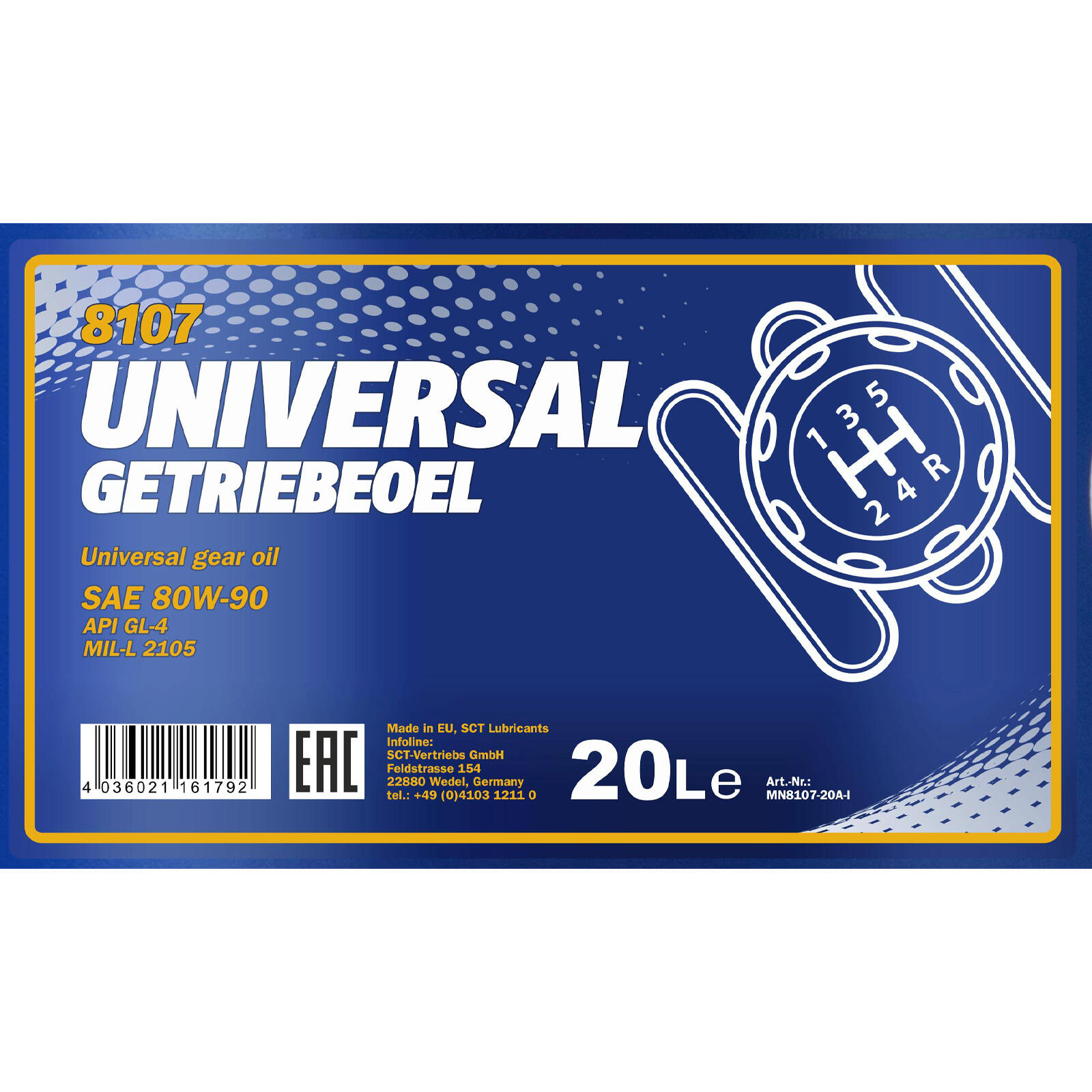 20L Mannol MN8107-20 Universal Getriebeöl 80W-90 + Auslaufhahn