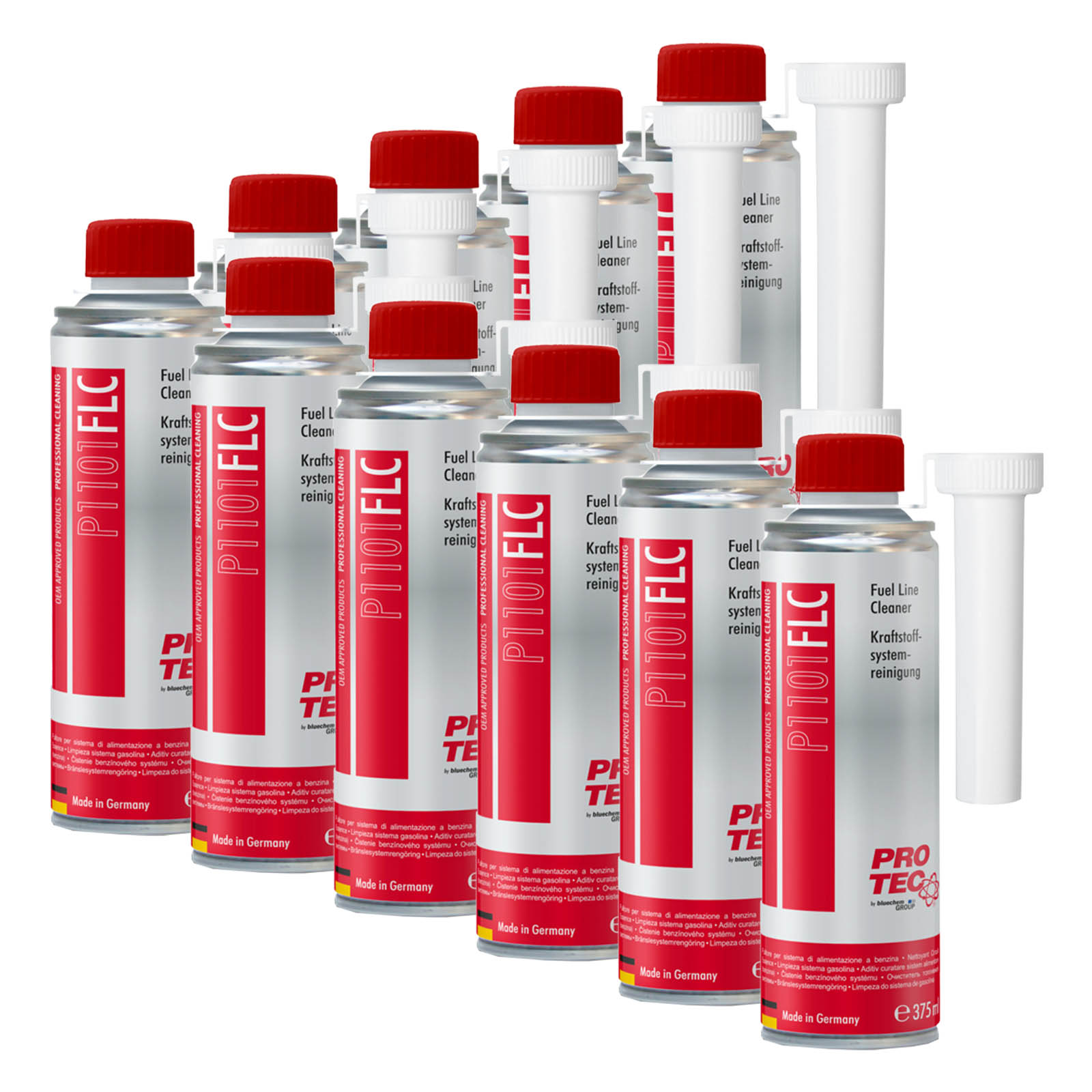 10x 375ml PRO-TEC P1101 Kraftstoffsystemreinigung Benzin Fuel Line Cleaner