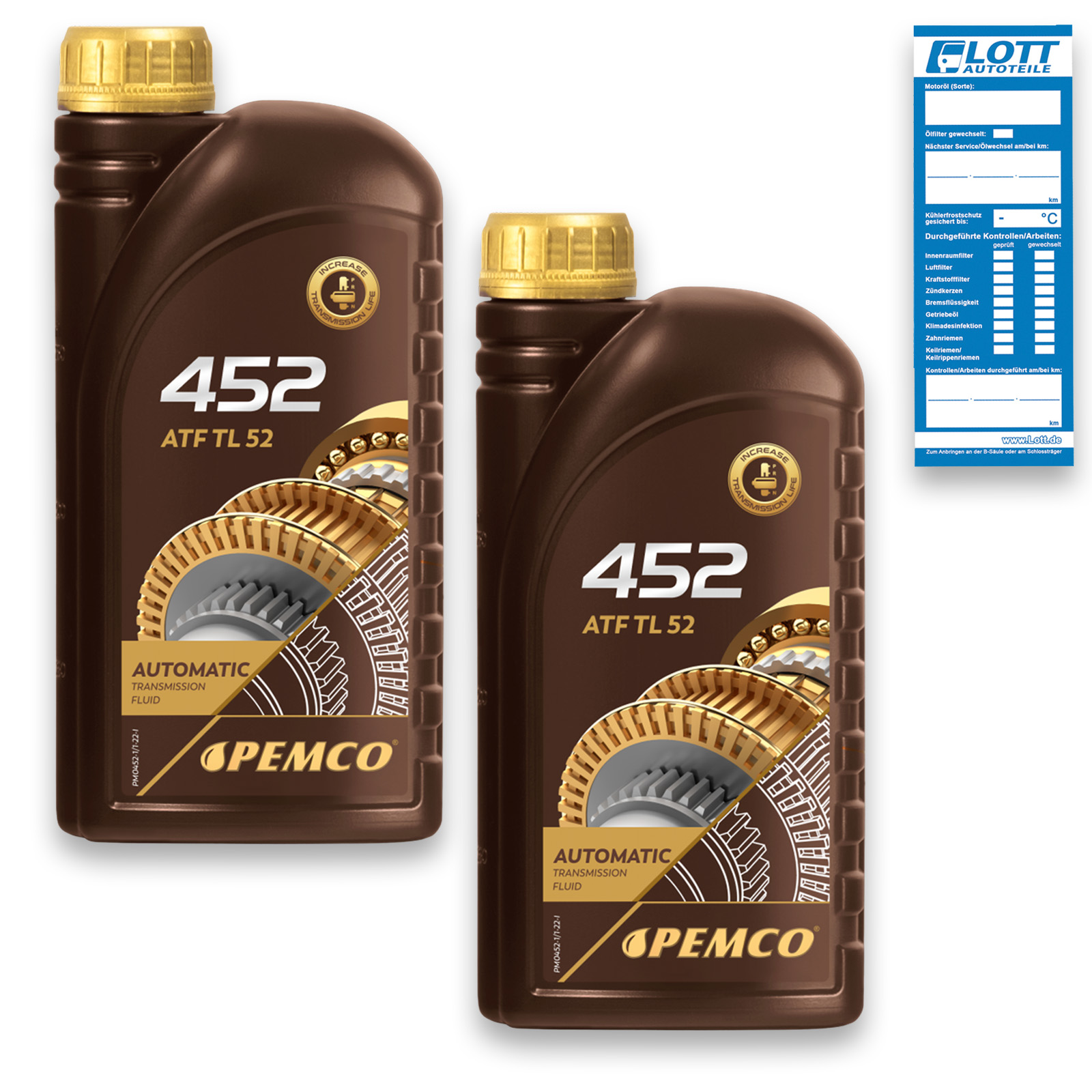 2x 1L Pemco Automatikgetriebe&ouml;l Getriebe&ouml;l Automatik&ouml;l 452 ATF TL 52