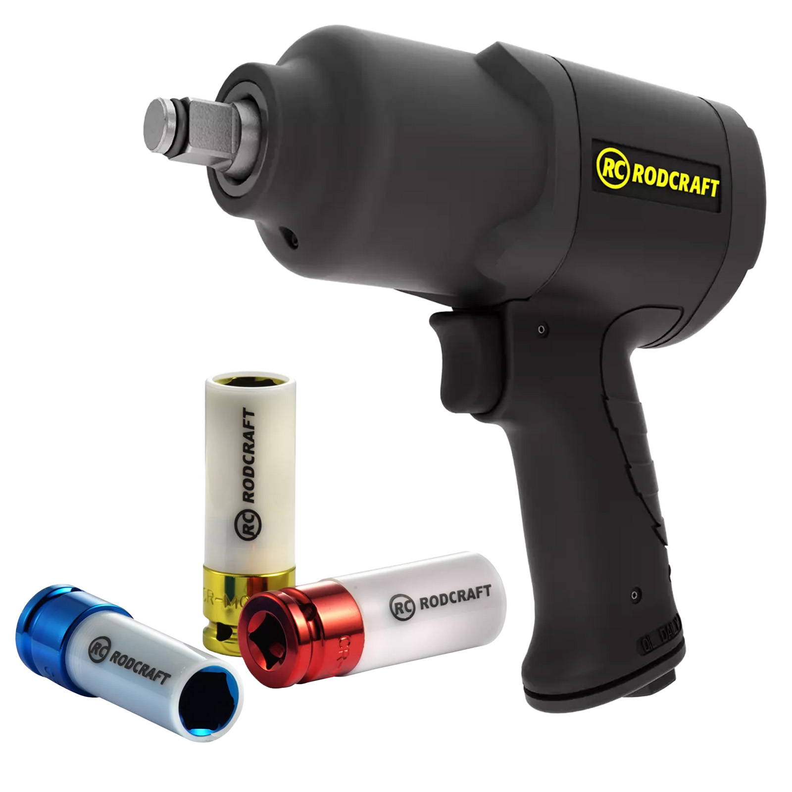 Rodcraft Druckluft-Schlagschrauber + Sechskant-Stecknüsse 17,19,21mm Reifen