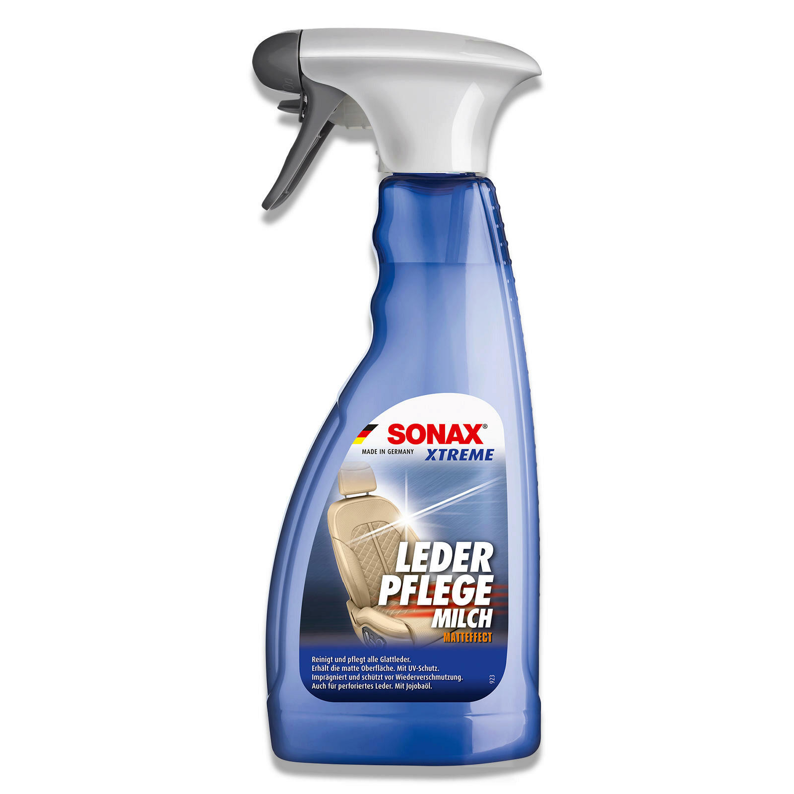 SONAX 02542410 XTREME Leder Pflege Milch 0,5l + Kunststoff Pflegepad Matteffekt