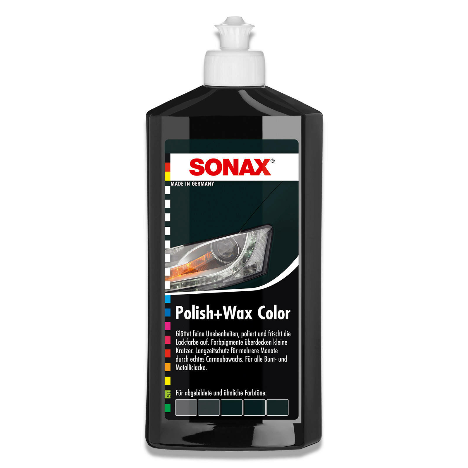 3x 500ml SONAX 02961000 Polish & Wax Color schwarz Politur und Wachs Auto...