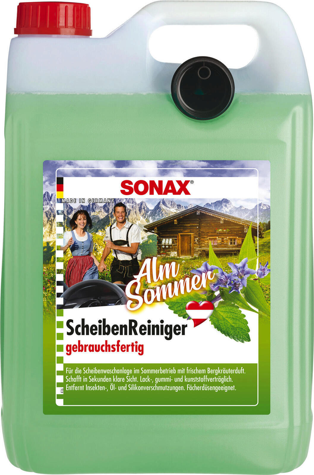 3x 5l SONAX Scheibenreiniger AlmSommer frischer Bergkräuterduft gebrauchsfertig