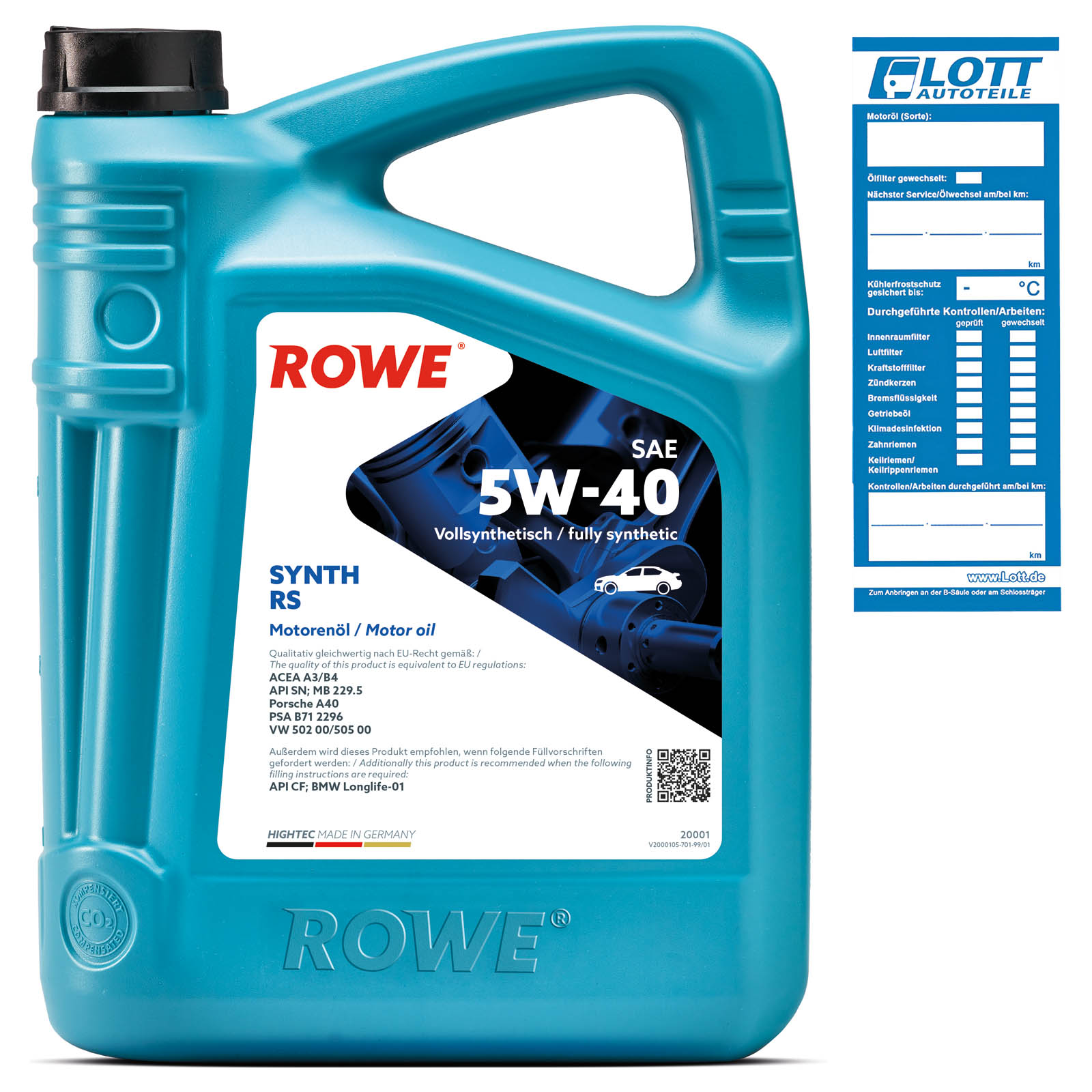 5L ROWE Motoröl Hightec Synt RS 5W-40