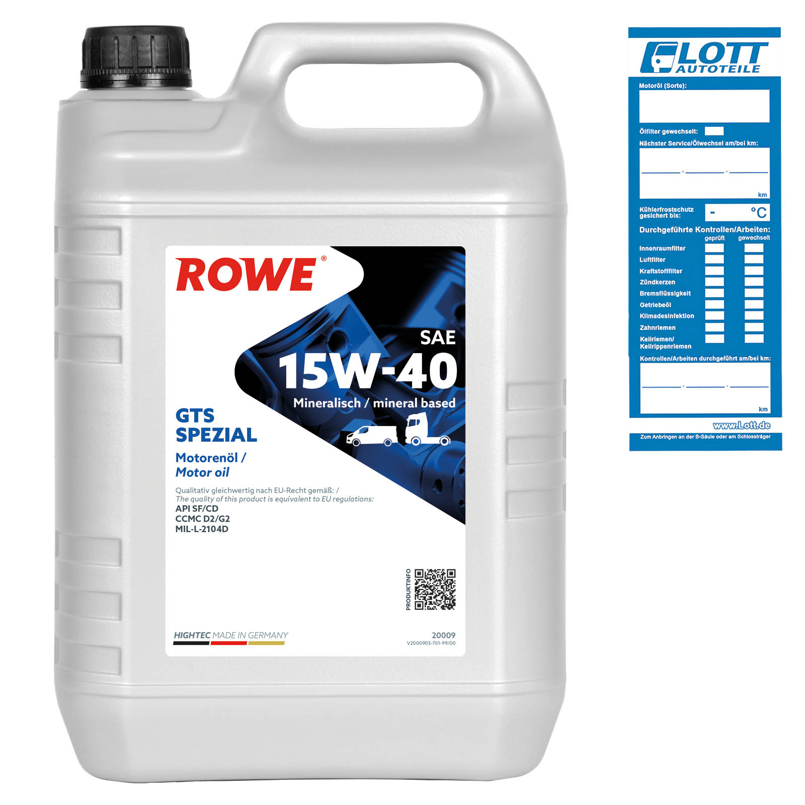 ROWE Motoröl 5L Liter HIGHTEC GTS SPEZIAL SAE 15W-40